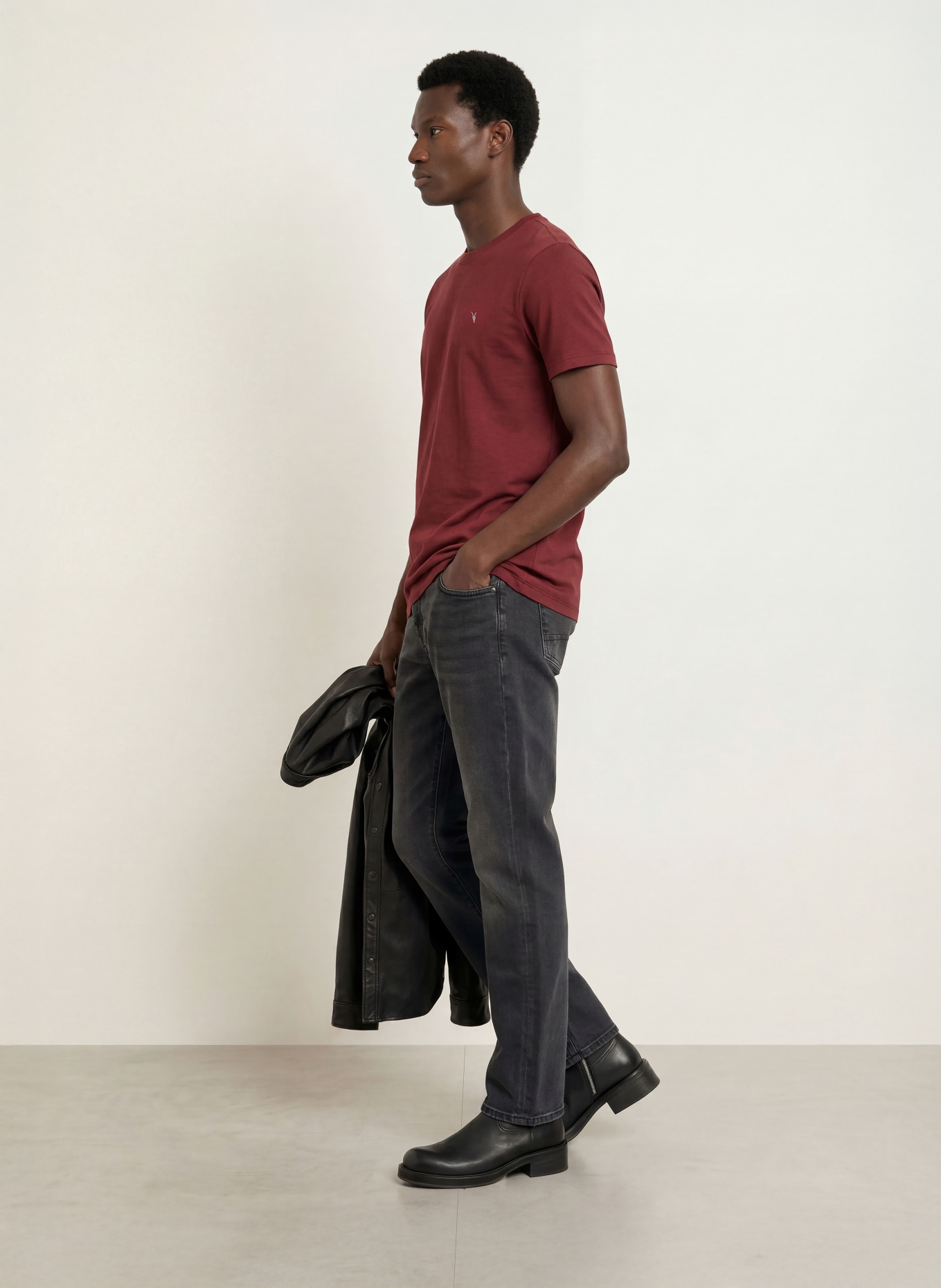 ALLSAINTS T-shirt BRACE: DARK RED