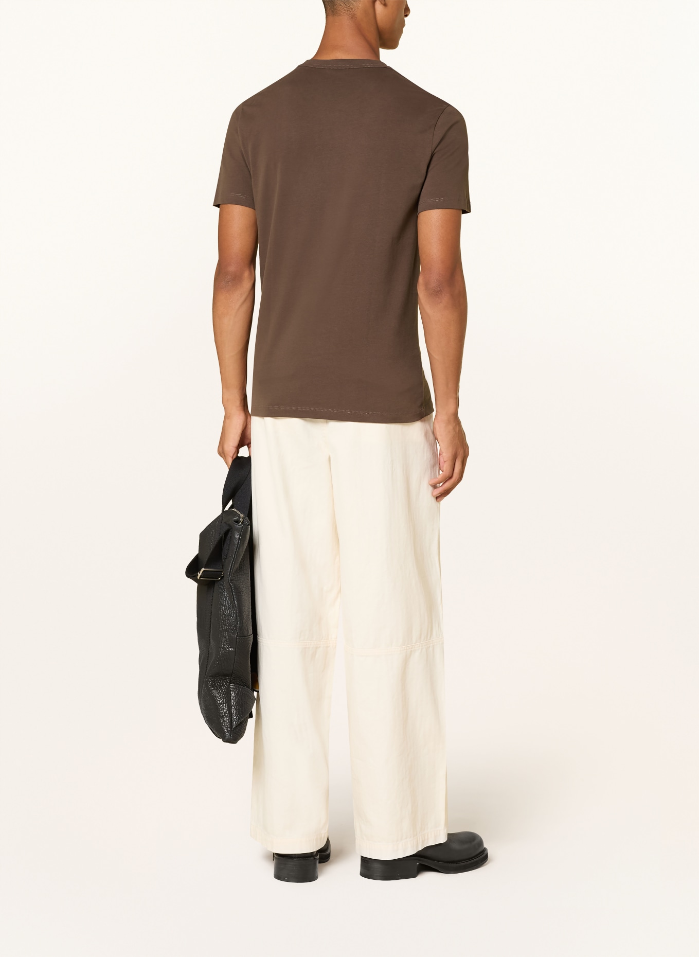 ALLSAINTS T-shirt BRACE SS, 3 szt.: CIEMNOBRĄZOWY / KREMOWY / SZAROBRĄZOWY
