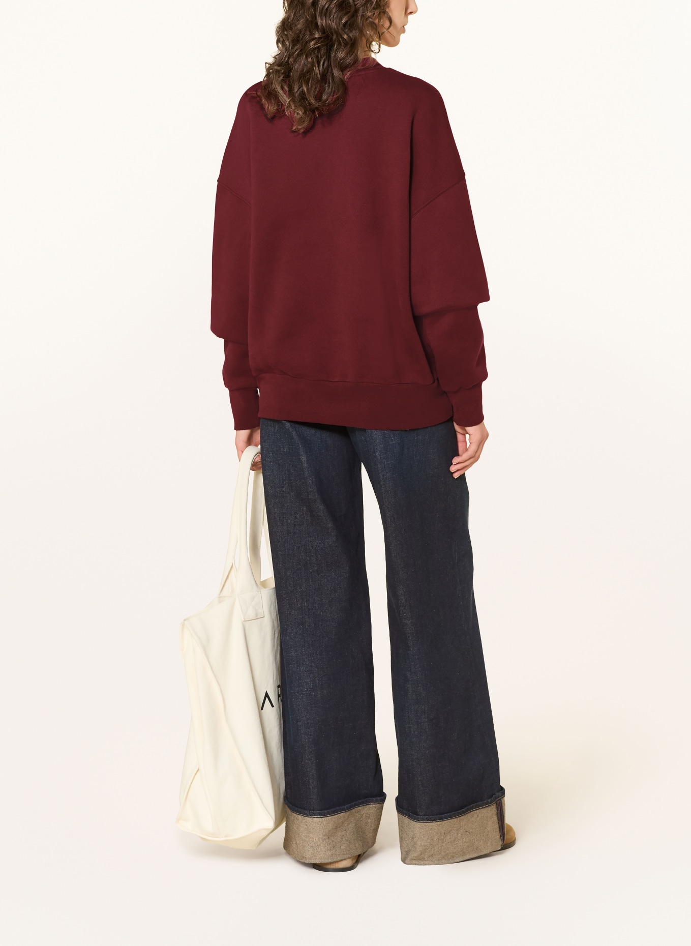 ARMEDANGELS Sweatshirt ALIZAA: DARK RED / CREAM