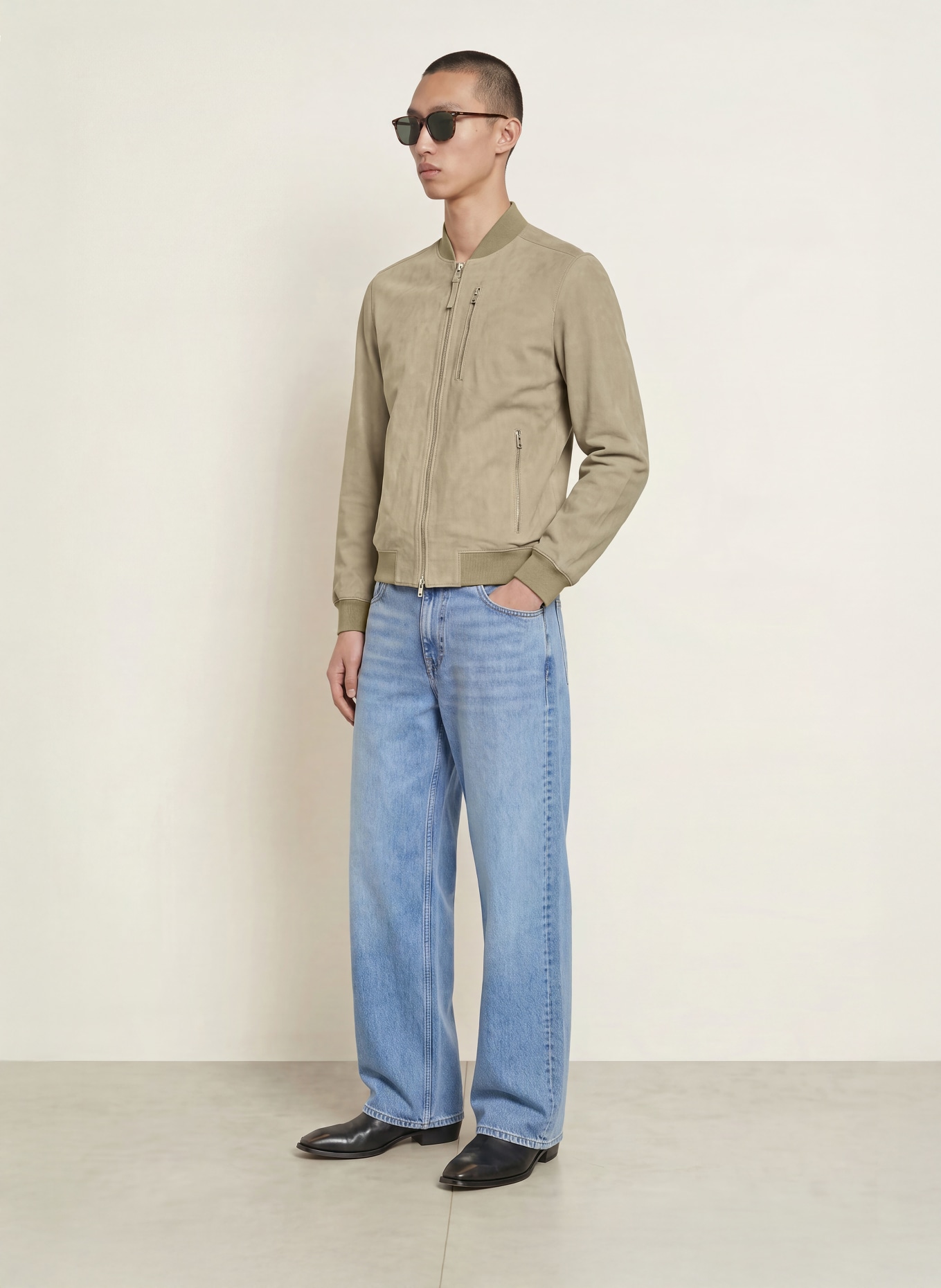 ALLSAINTS Lederjacke KEMBLE: HELLBRAUN