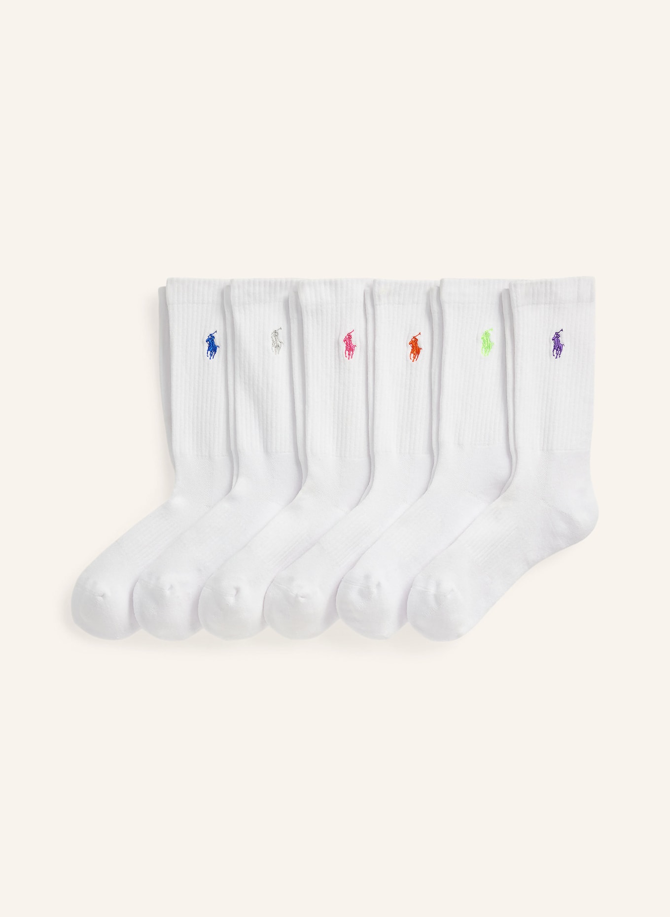 POLO RALPH LAUREN 6-pack socks: 003 WHITE ASSORTED