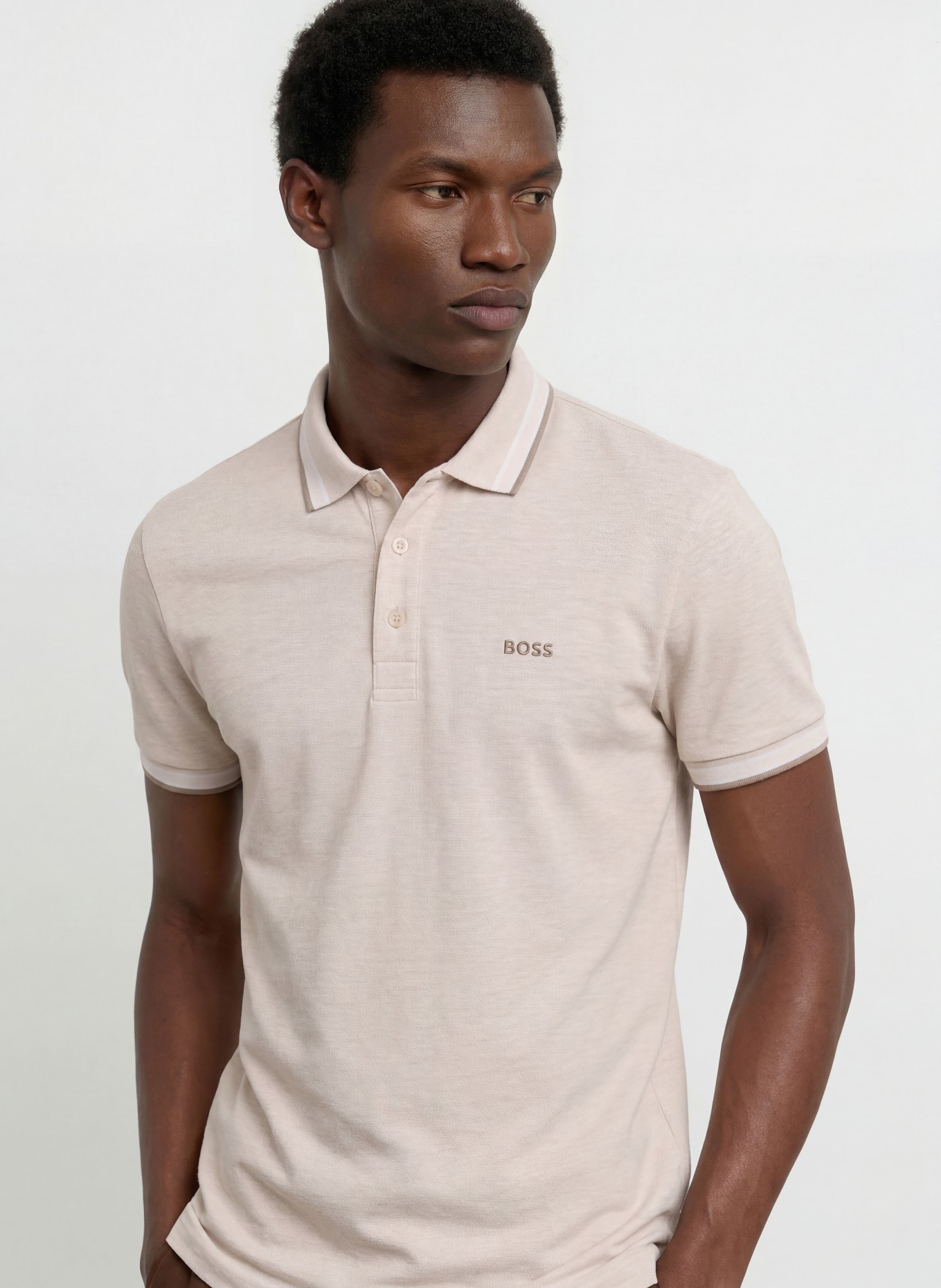 BOSS Pikétröja PADDY CURVED Regular Fit: GRÄDDE