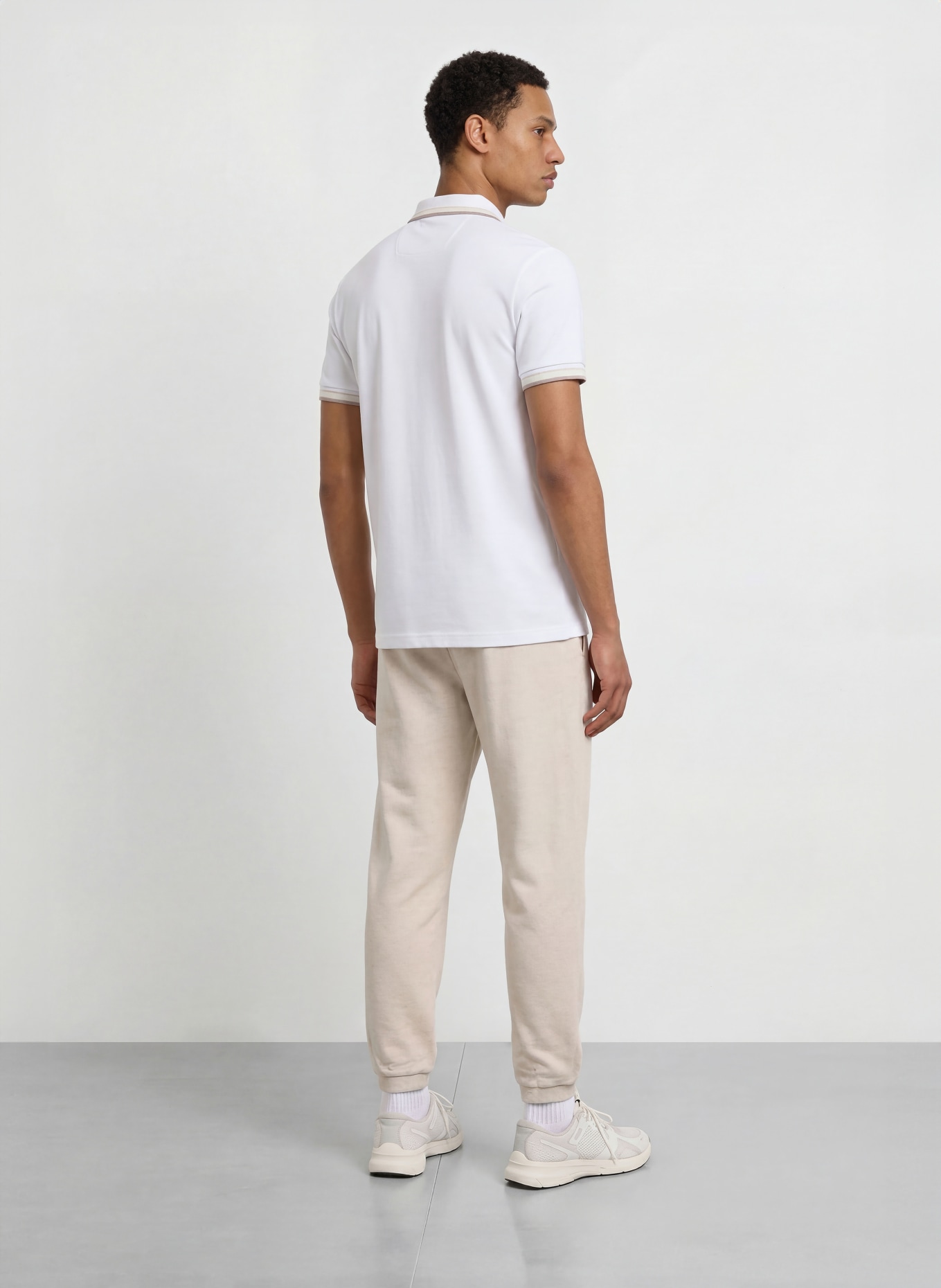 BOSS Piqué poloshirt PADDY CURVED Regular Fit: WIT / BEIGE / GRIJS