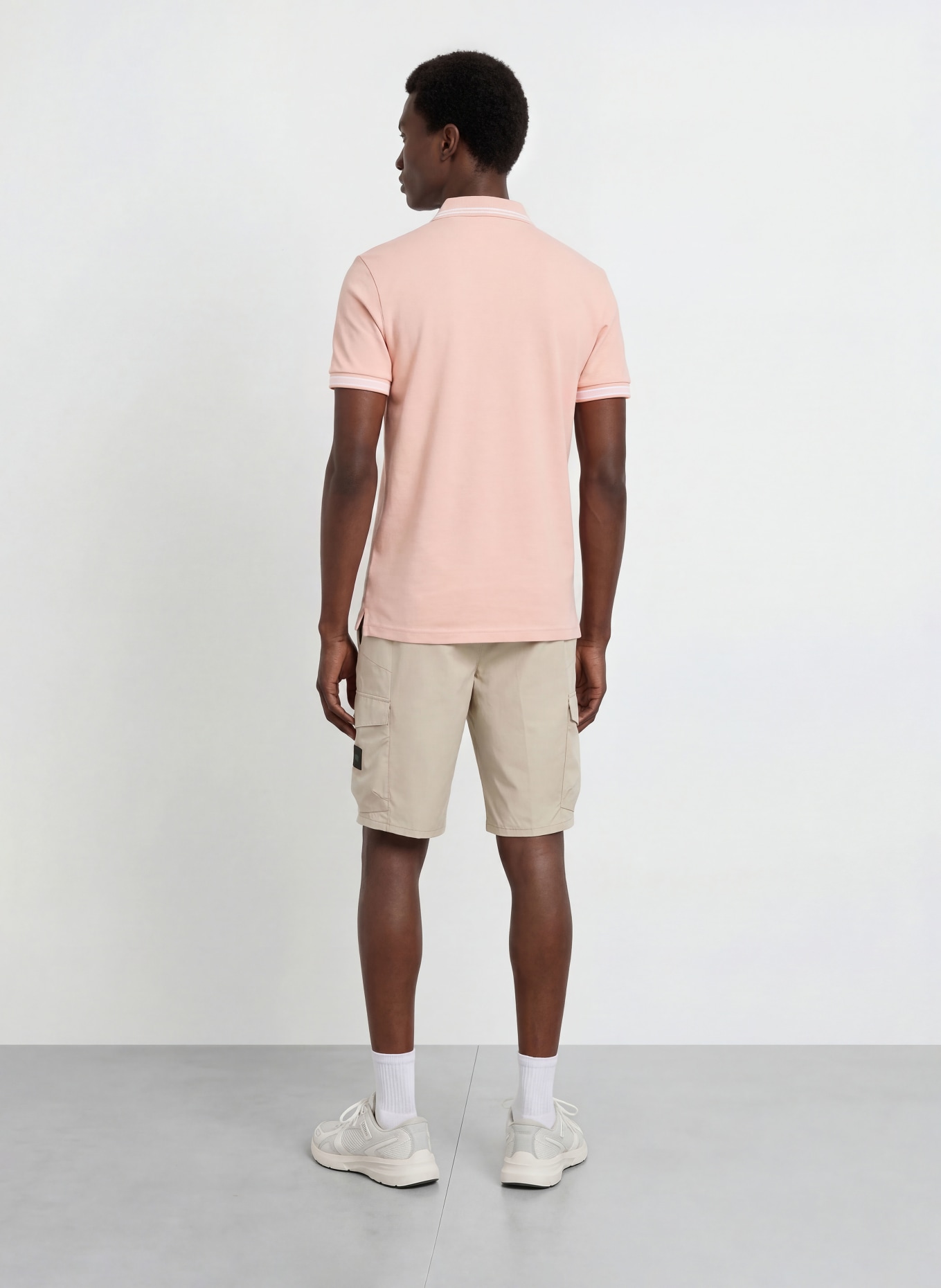 BOSS Piqué poloshirt PADDY CURVED Regular Fit: ROSÉ / WIT