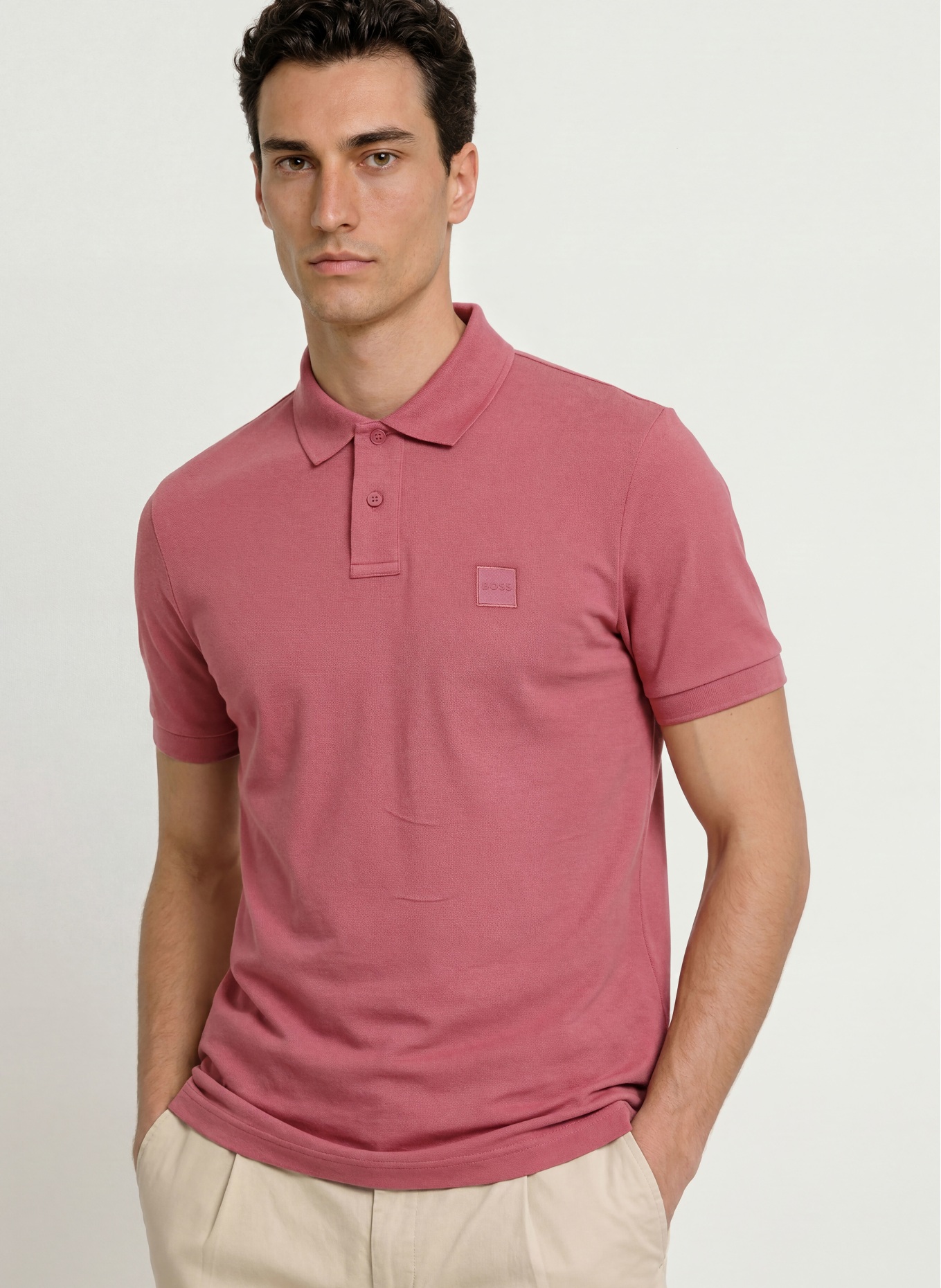 BOSS Tricou polo din jersey PASSENGER: ROȘU