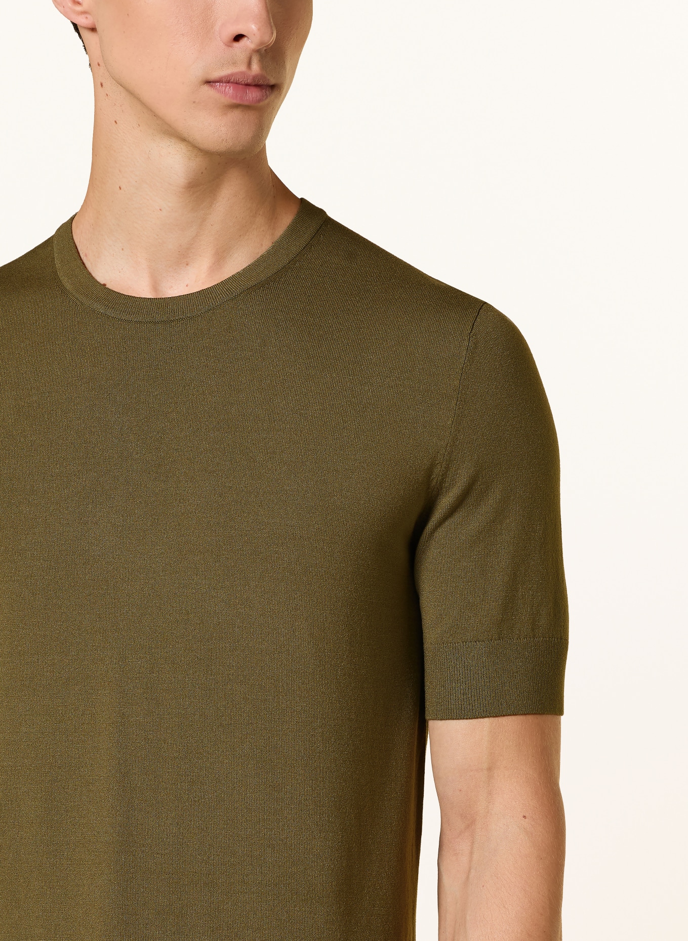 HUGO Strickshirt SAN CARL: OLIV