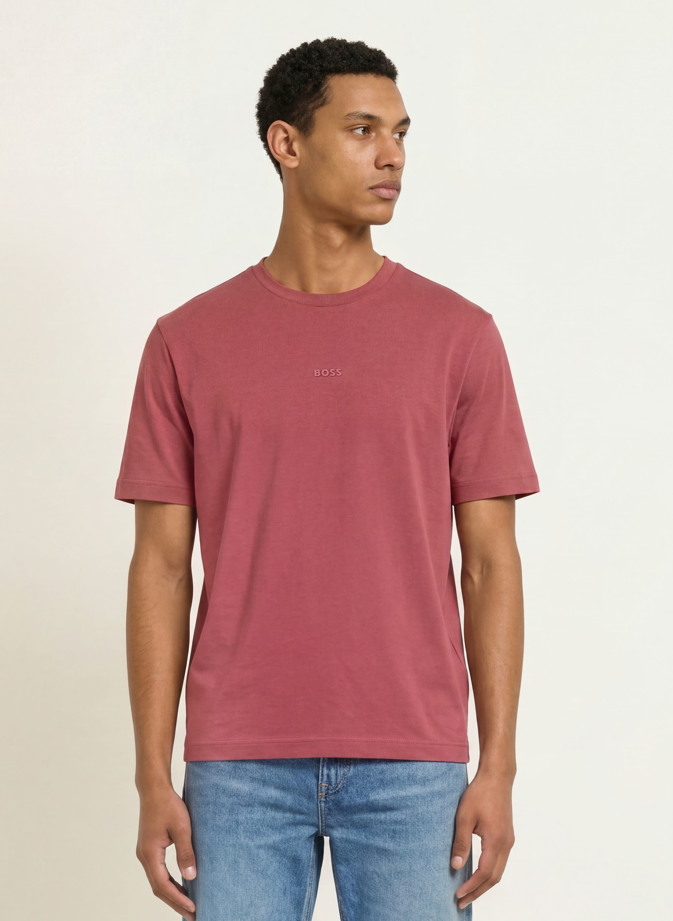 BOSS T-shirt TCHUP: ROUGE FONCÉ