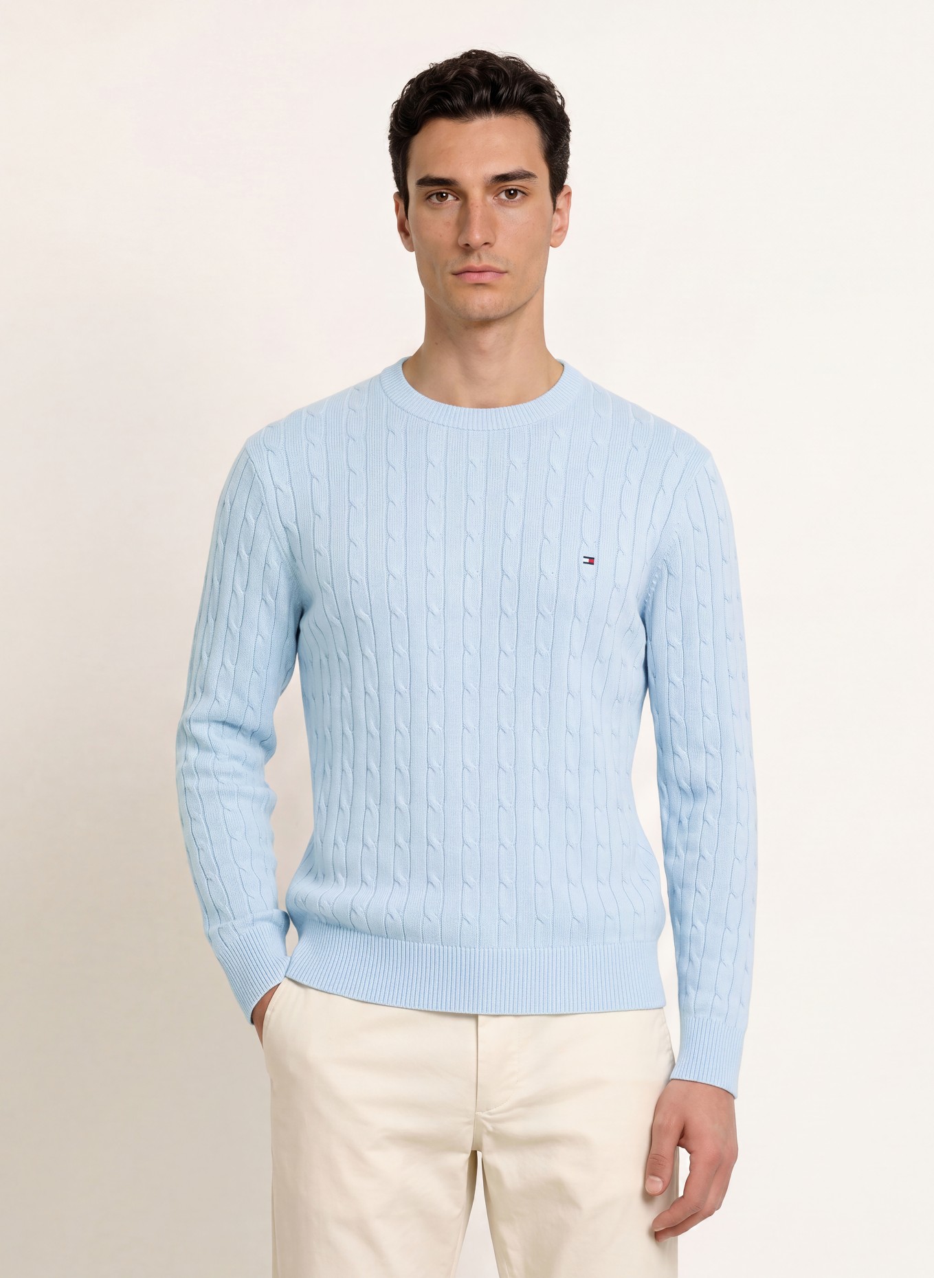 TOMMY HILFIGER Pullover: HELLBLAU