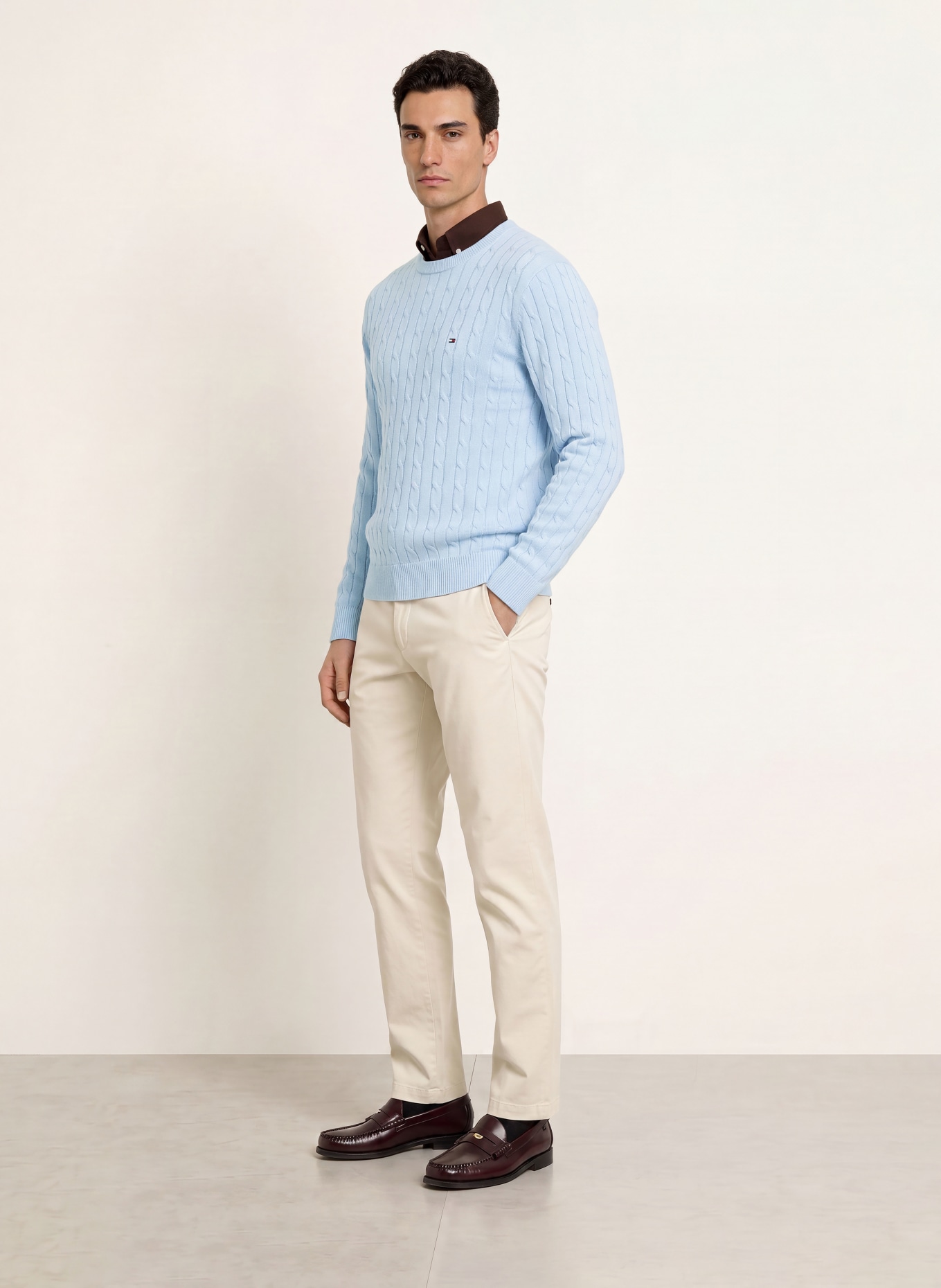 TOMMY HILFIGER Pullover: HELLBLAU