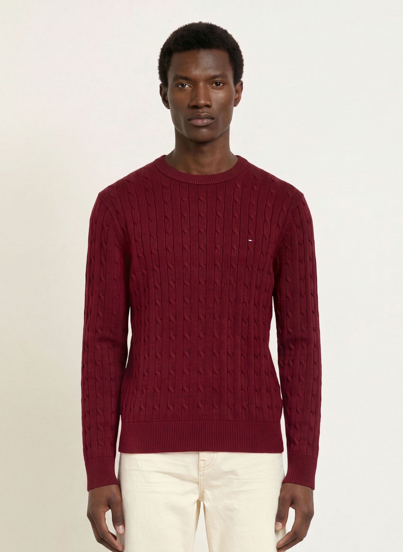 TOMMY HILFIGER Sweater: DARK RED