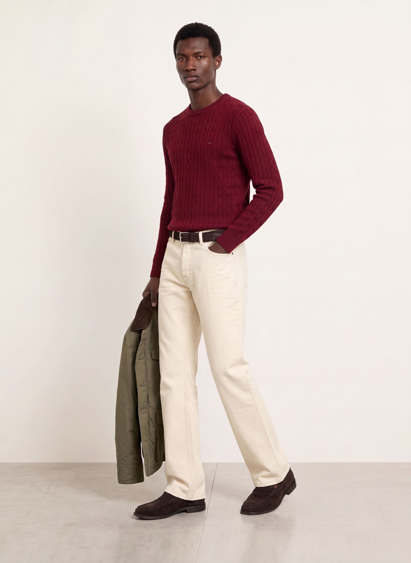 TOMMY HILFIGER Sweater: DARK RED