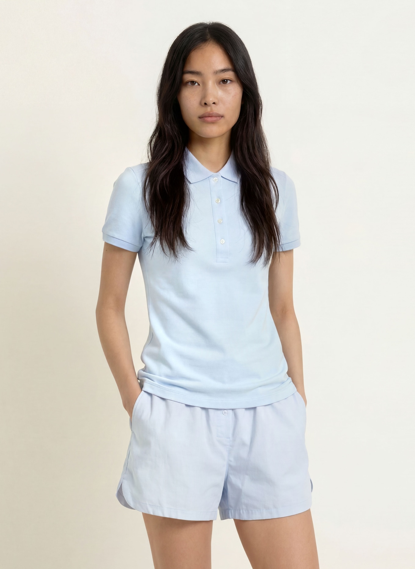 LACOSTE Piqué-poloshirt: LICHTBLAUW
