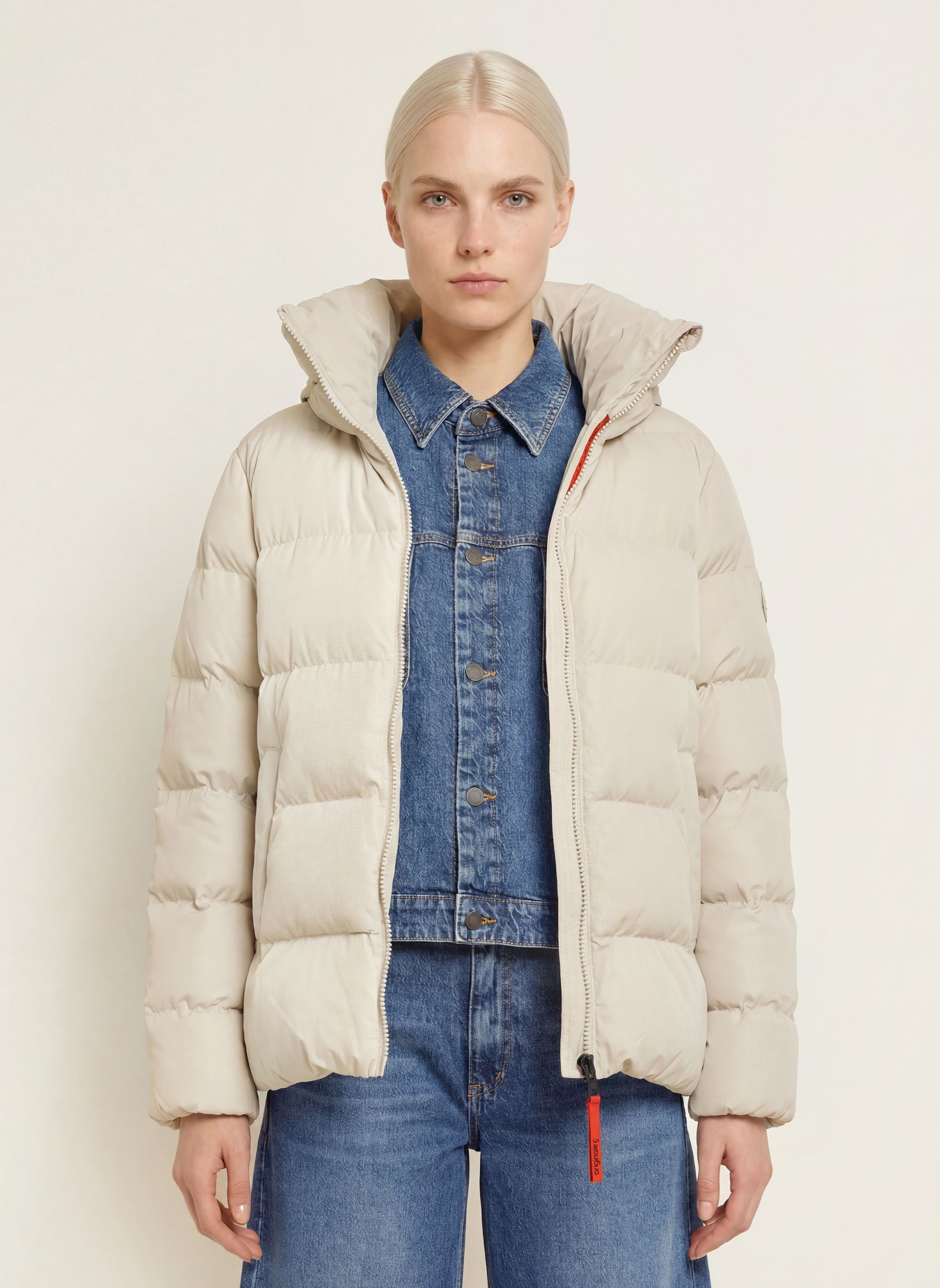 No.1 Como Quilted jacket: BEIGE