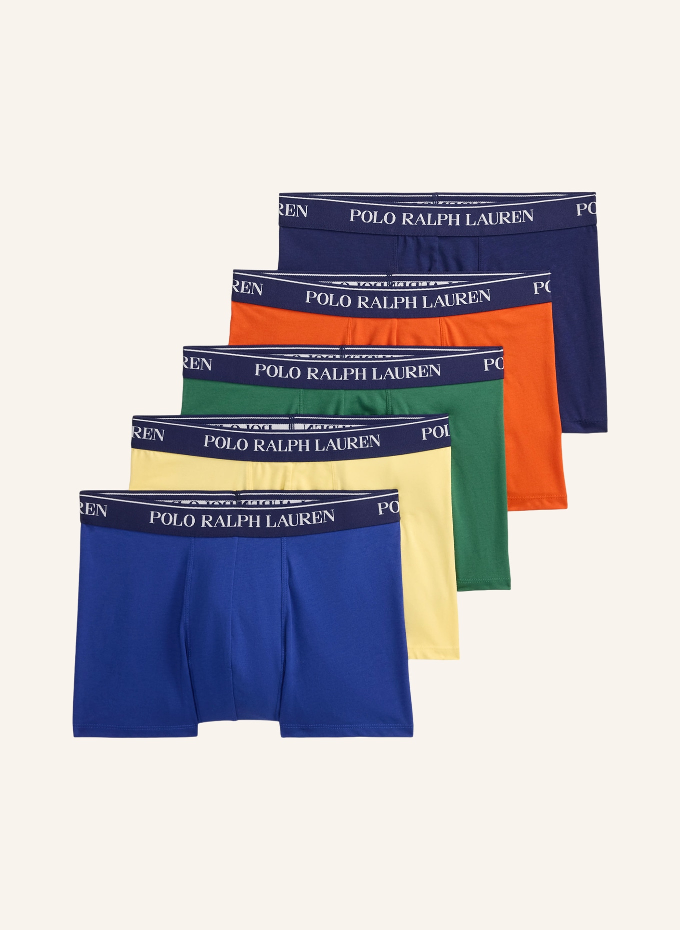 POLO RALPH LAUREN 5-pack boxershorts: BLAUW / LICHTGEEL / GROEN