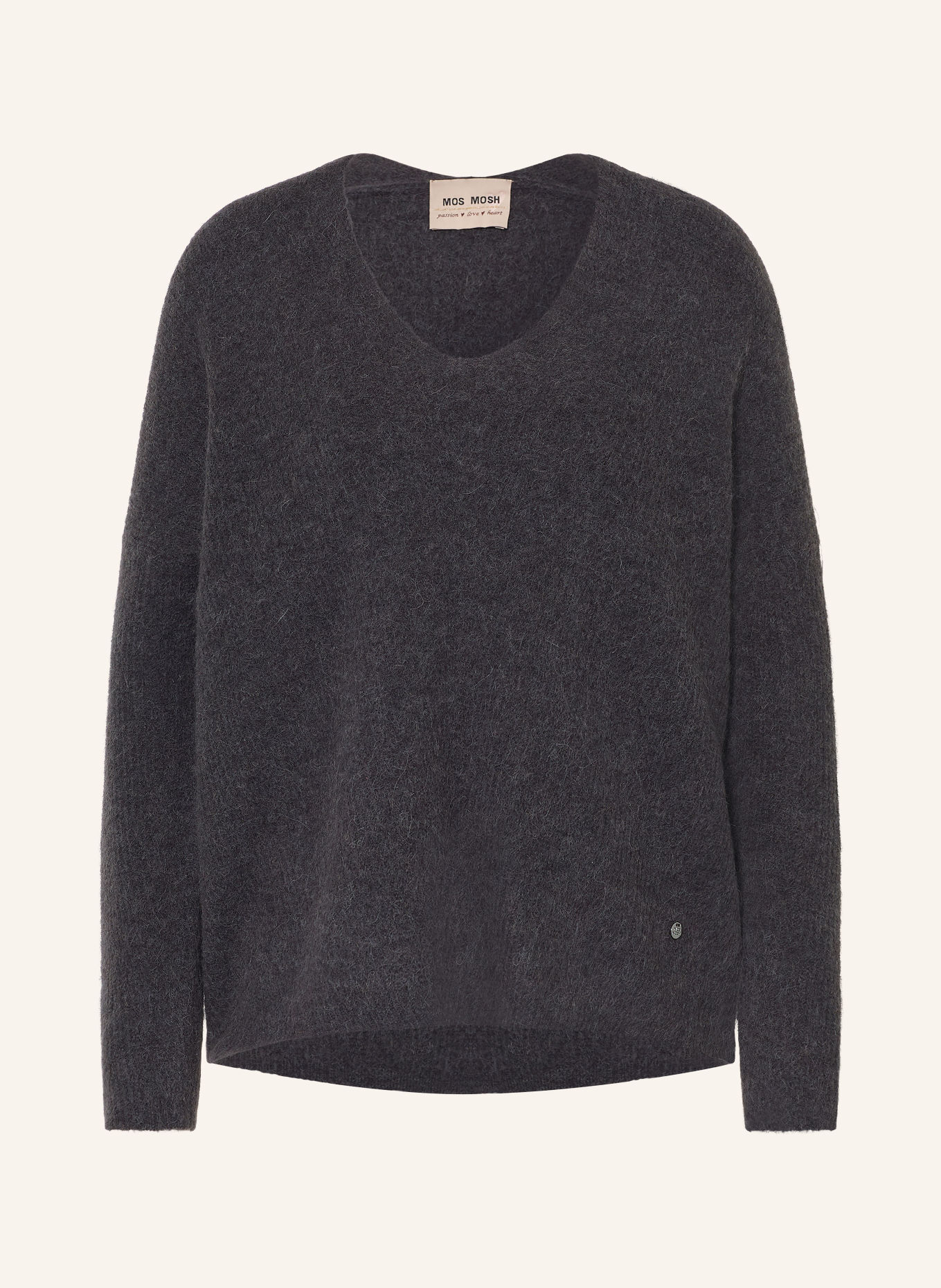 MOS MOSH Pullover THORA mit Alpaka: DUNKELGRAU
