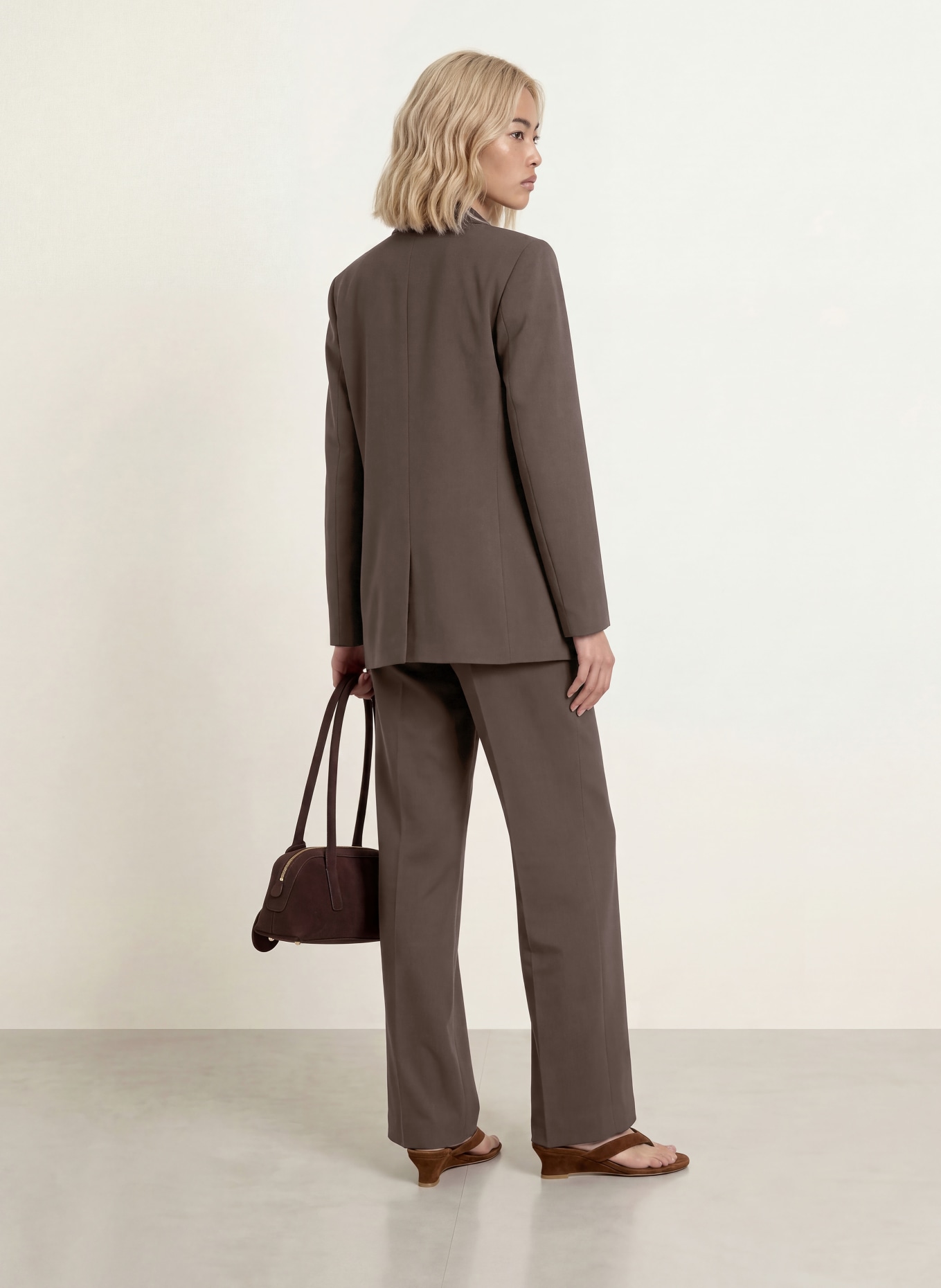 CPH MUSE Wide leg trousers CMTAILOR: DARK BROWN