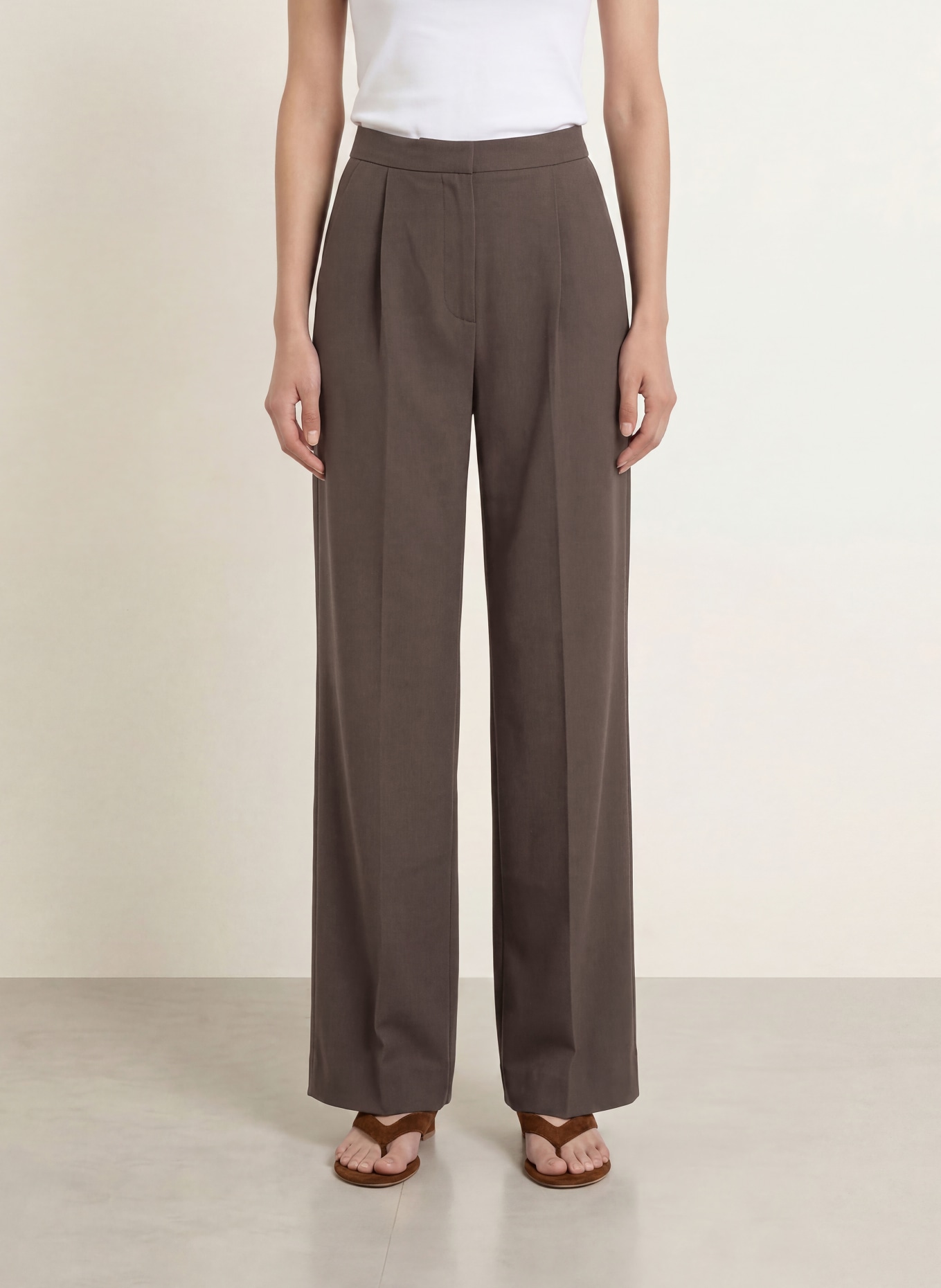CPH MUSE Wide leg trousers CMTAILOR: DARK BROWN