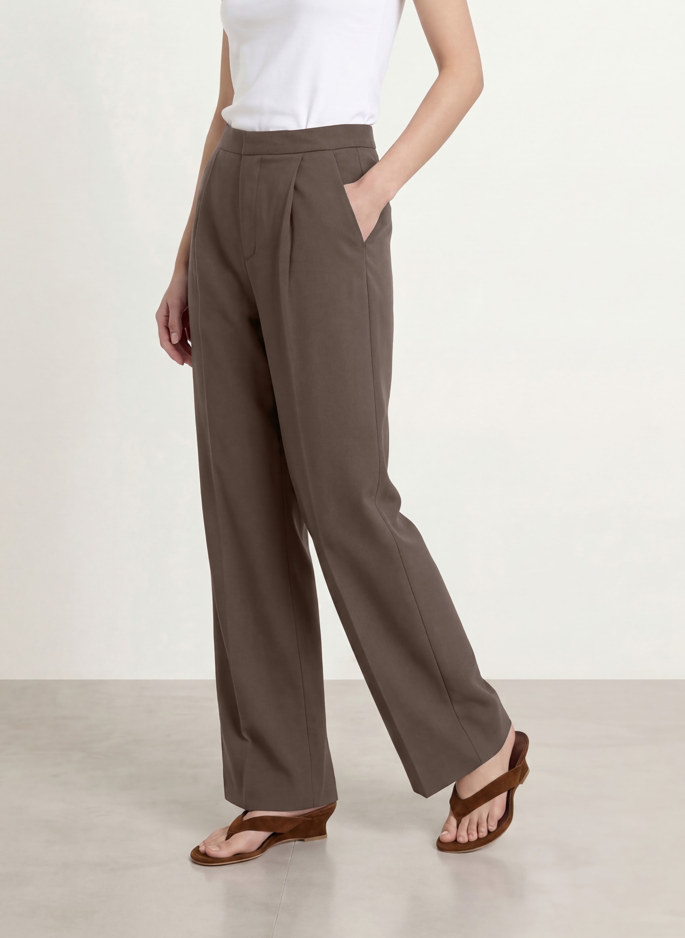 CPH MUSE Wide leg trousers CMTAILOR: DARK BROWN