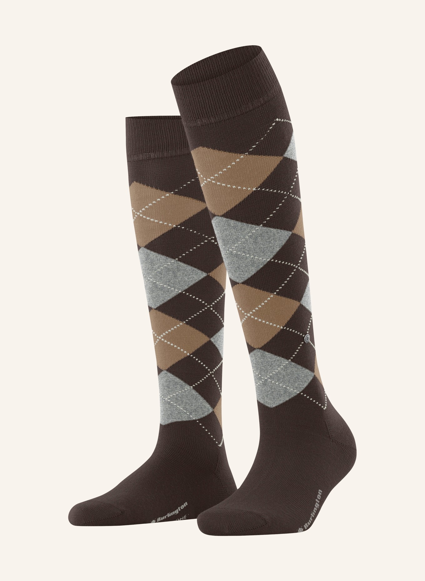 Burlington MARYLEBONE Knee-high socks: 5235 DARK BROWN