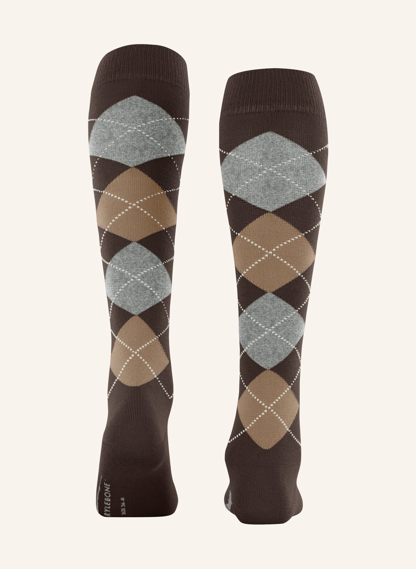 Burlington MARYLEBONE Knee-high socks: 5235 DARK BROWN