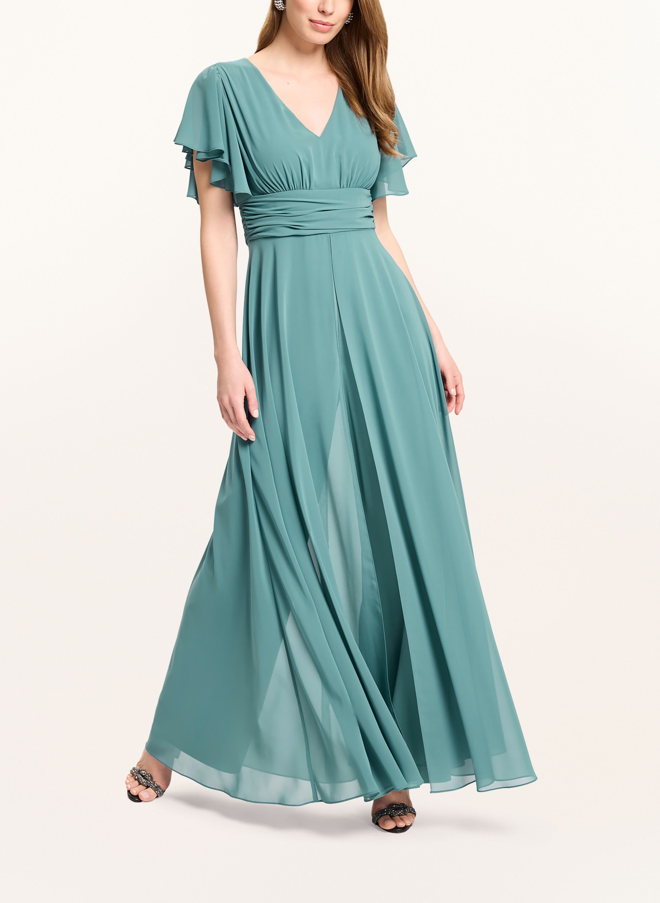 SWING Jumpsuit mit Volants: PETROL