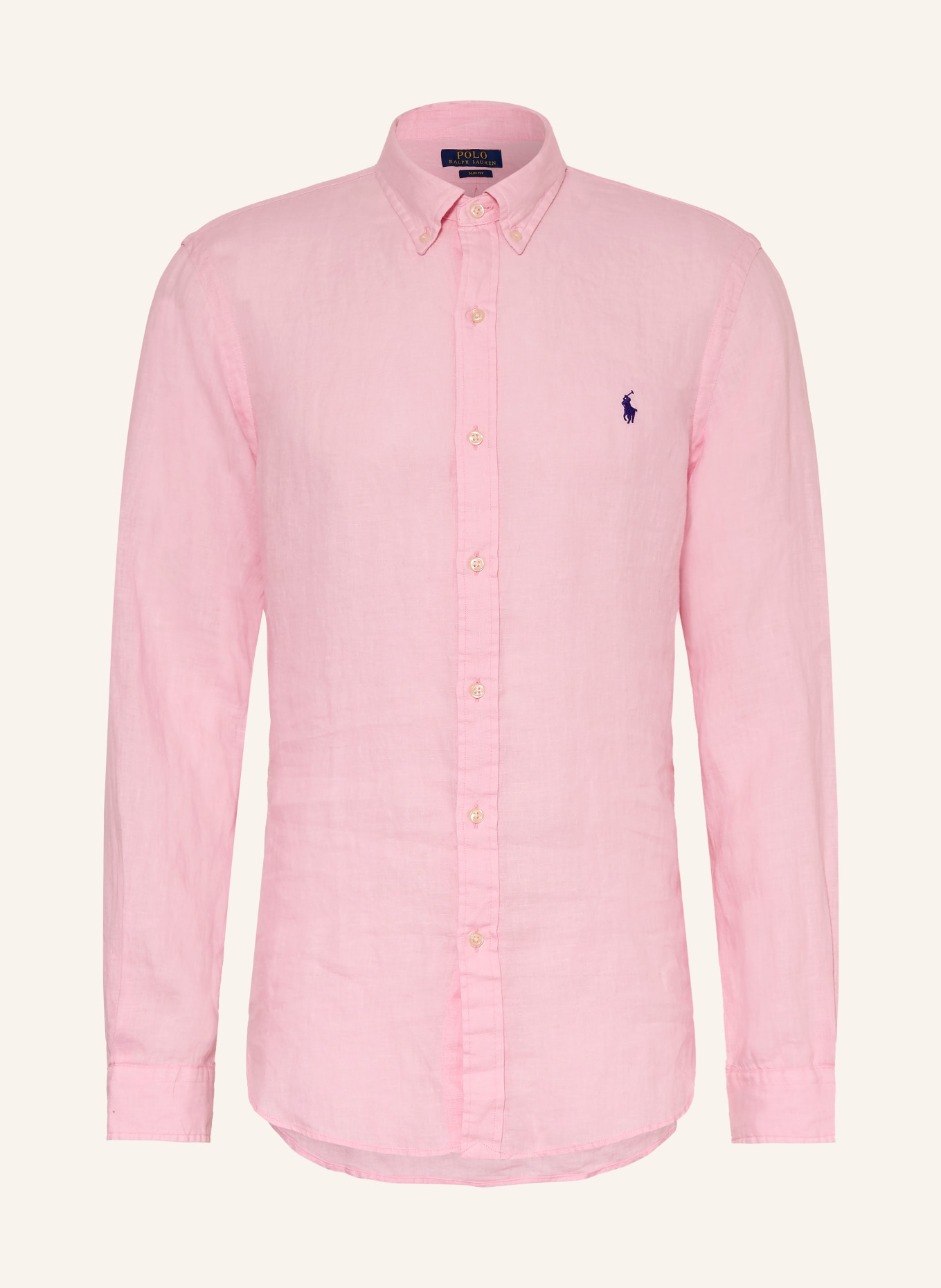 POLO RALPH LAUREN Slim-Fit Linen Shirt: PINK