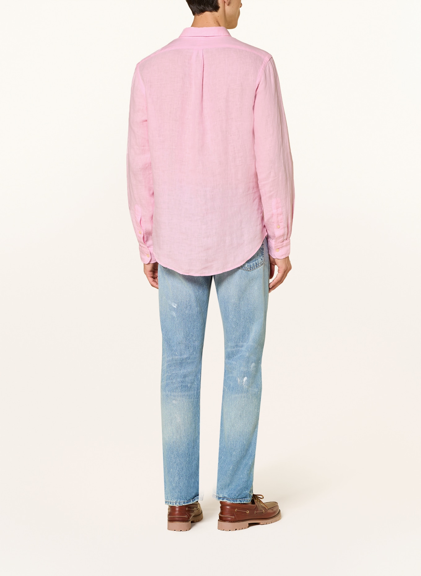 POLO RALPH LAUREN Slim-Fit Linen Shirt: PINK