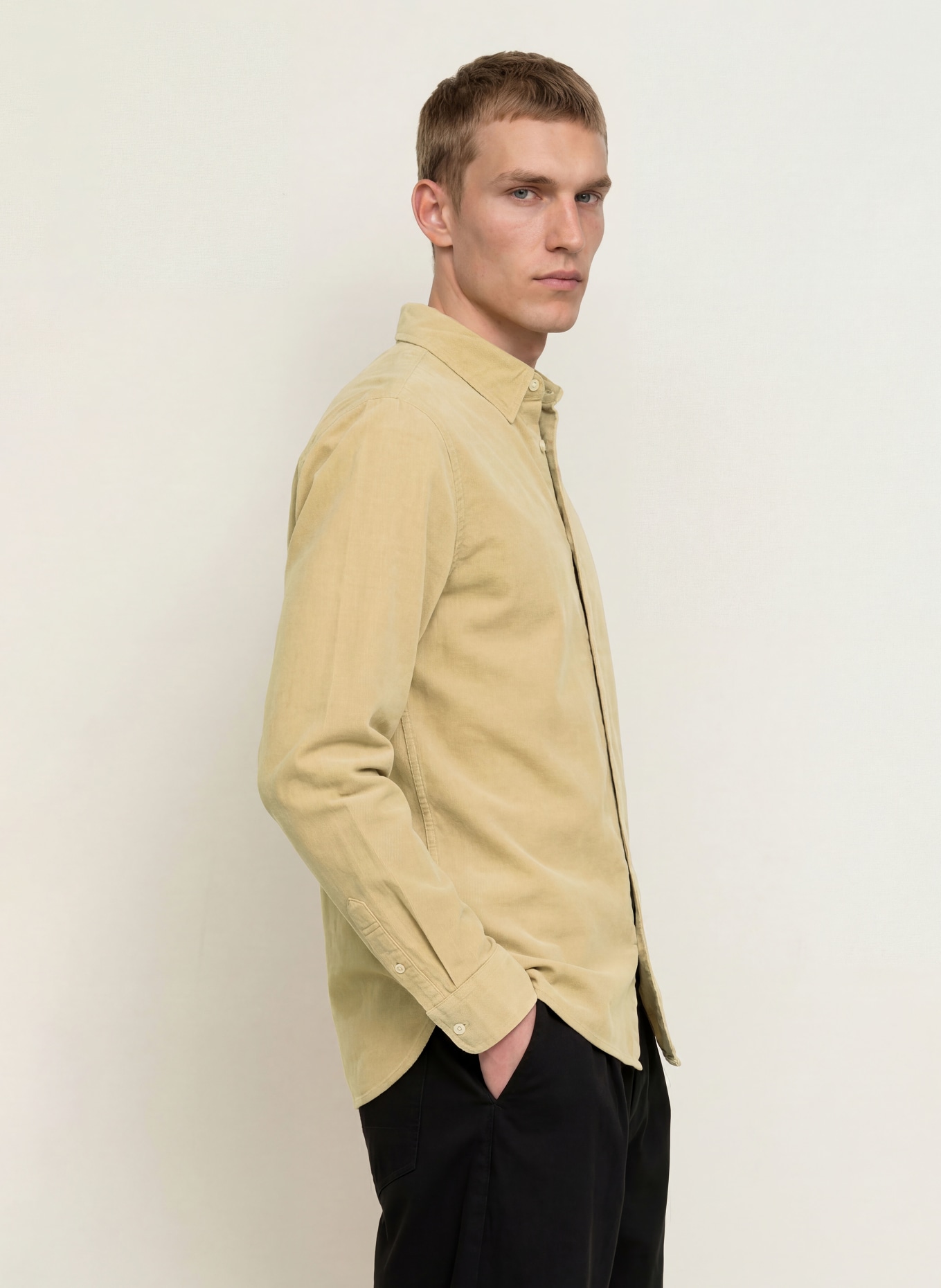 ALLSAINTS Koszula sztruksowa BIRCHWOOD slim fit: JASNOBRĄZOWY