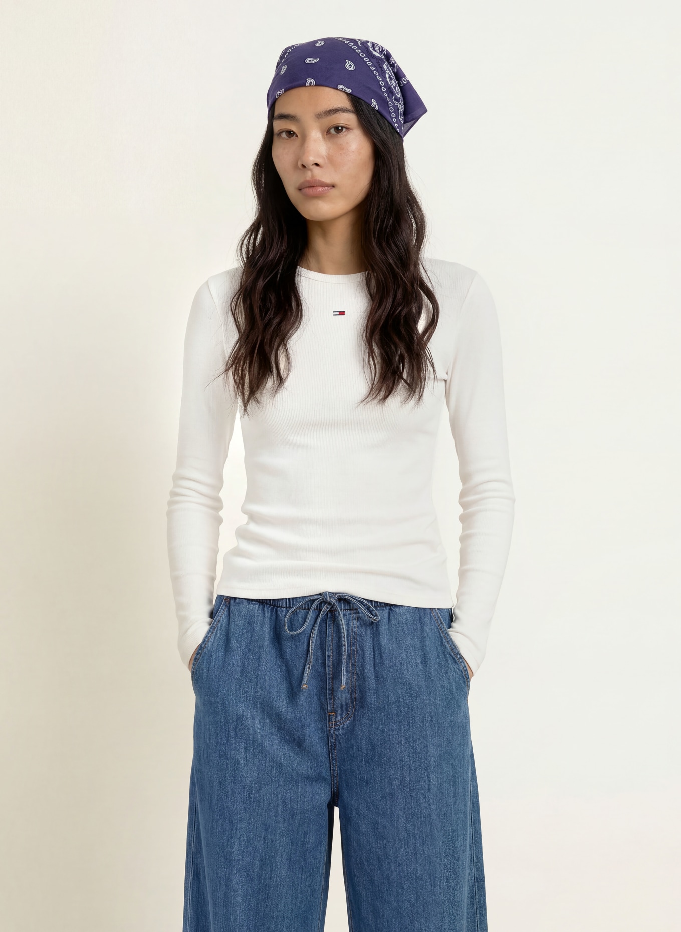 TOMMY JEANS Long sleeve shirt: ECRU