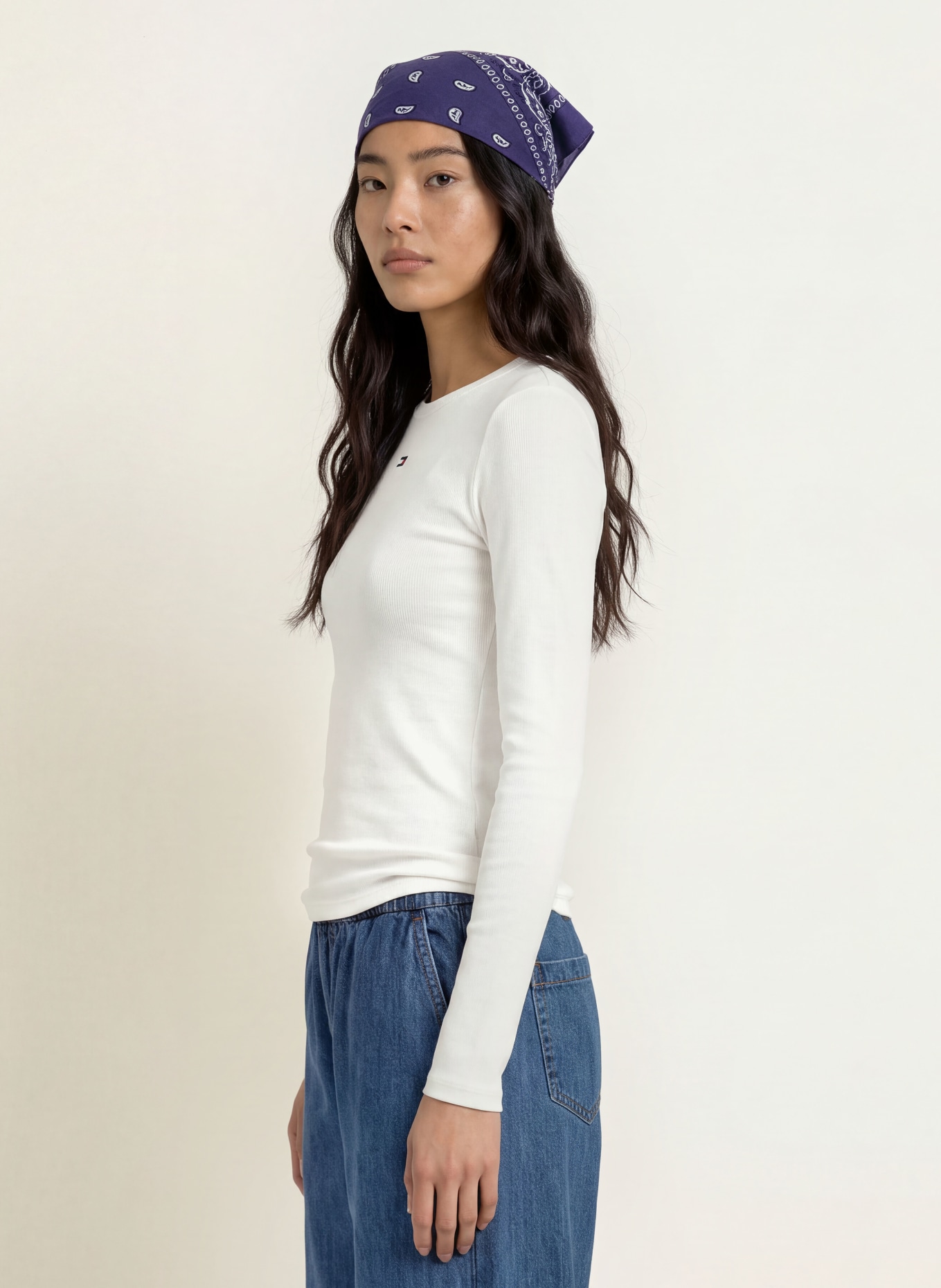 TOMMY JEANS Long sleeve shirt: ECRU