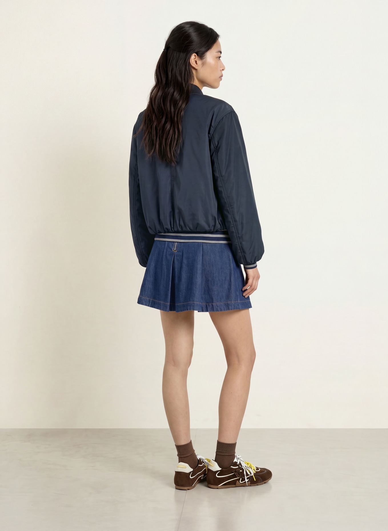 TOMMY JEANS Long sleeve shirt: DARK BLUE / WHITE