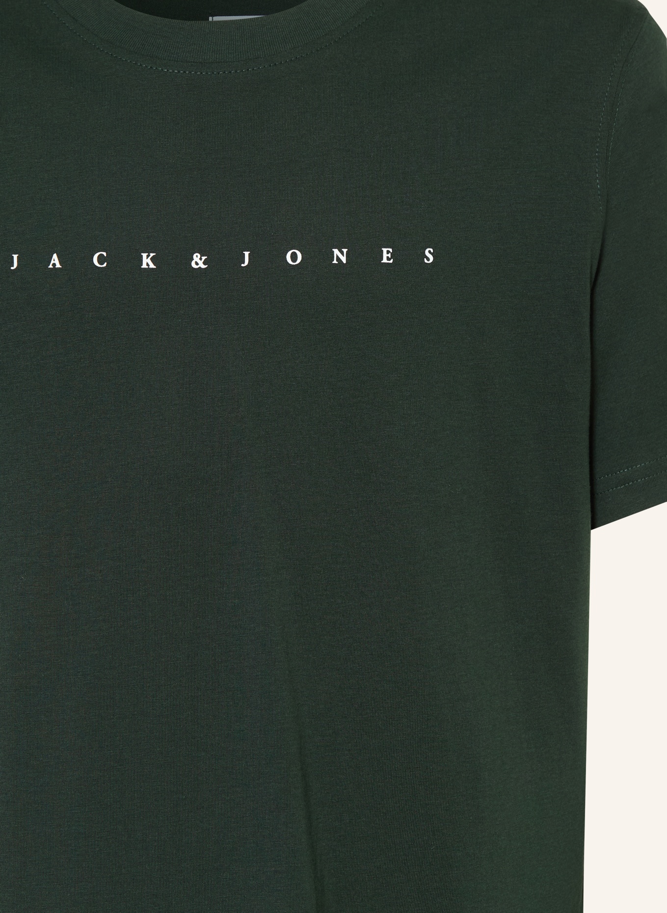 JACK&JONES T-Shirt: DUNKELGRÜN / WEISS