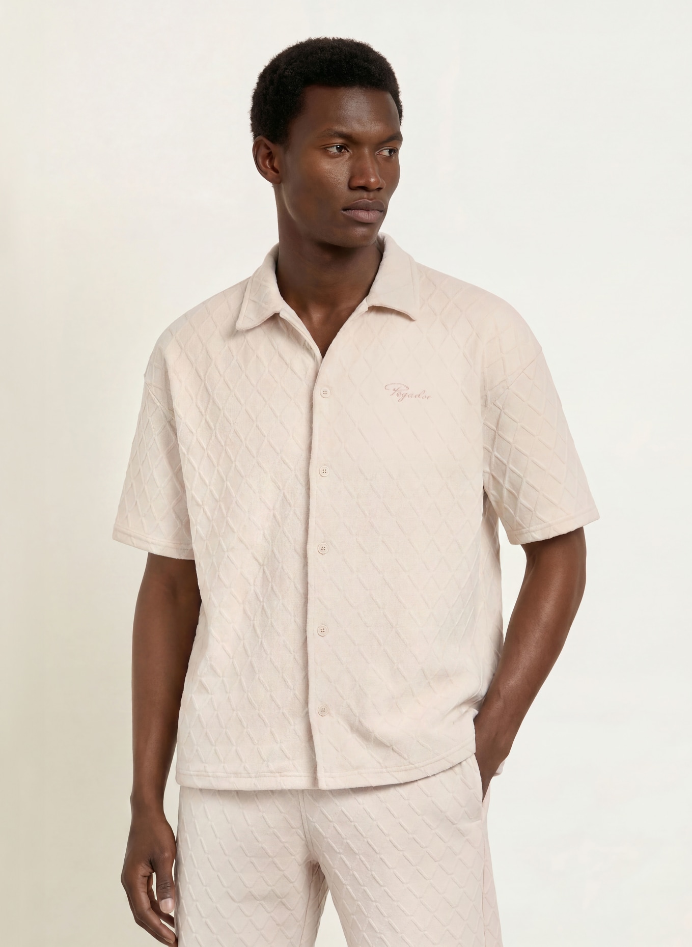 PEGADOR Kurzarm-Hemd JOVREN Comfort Fit: CREME