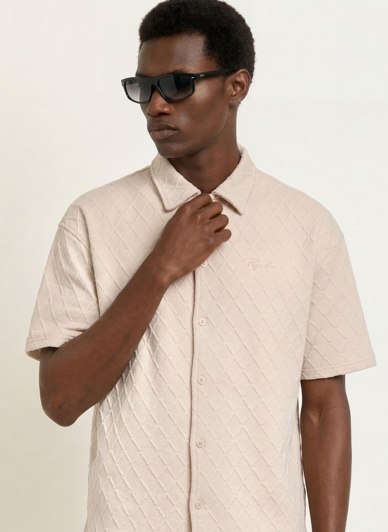 PEGADOR Kurzarm-Hemd JOVREN Comfort Fit: CREME