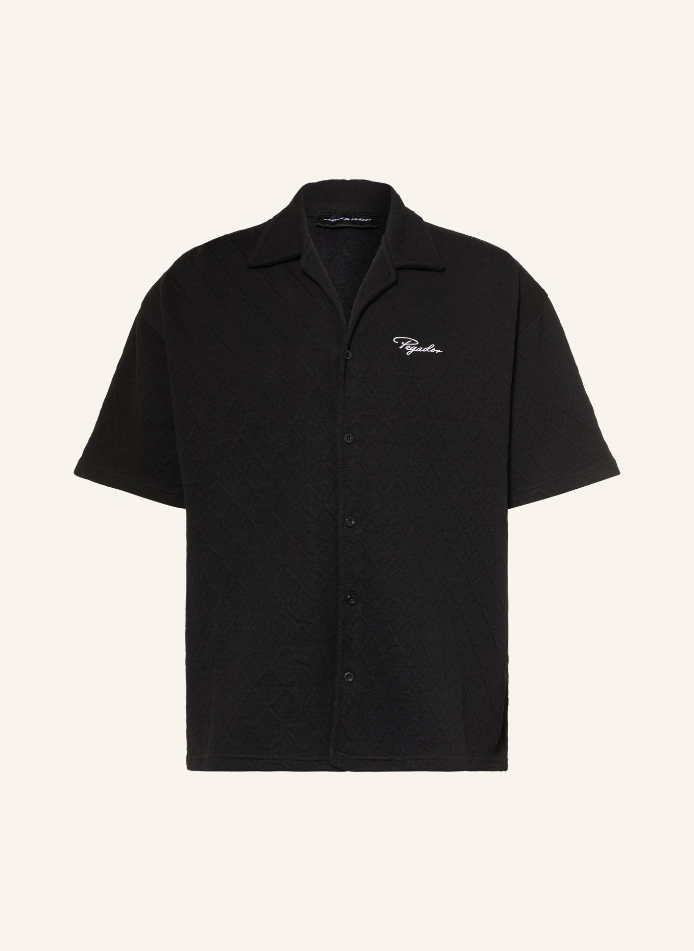PEGADOR Kurzarm-Hemd JOVREN Comfort Fit: SCHWARZ