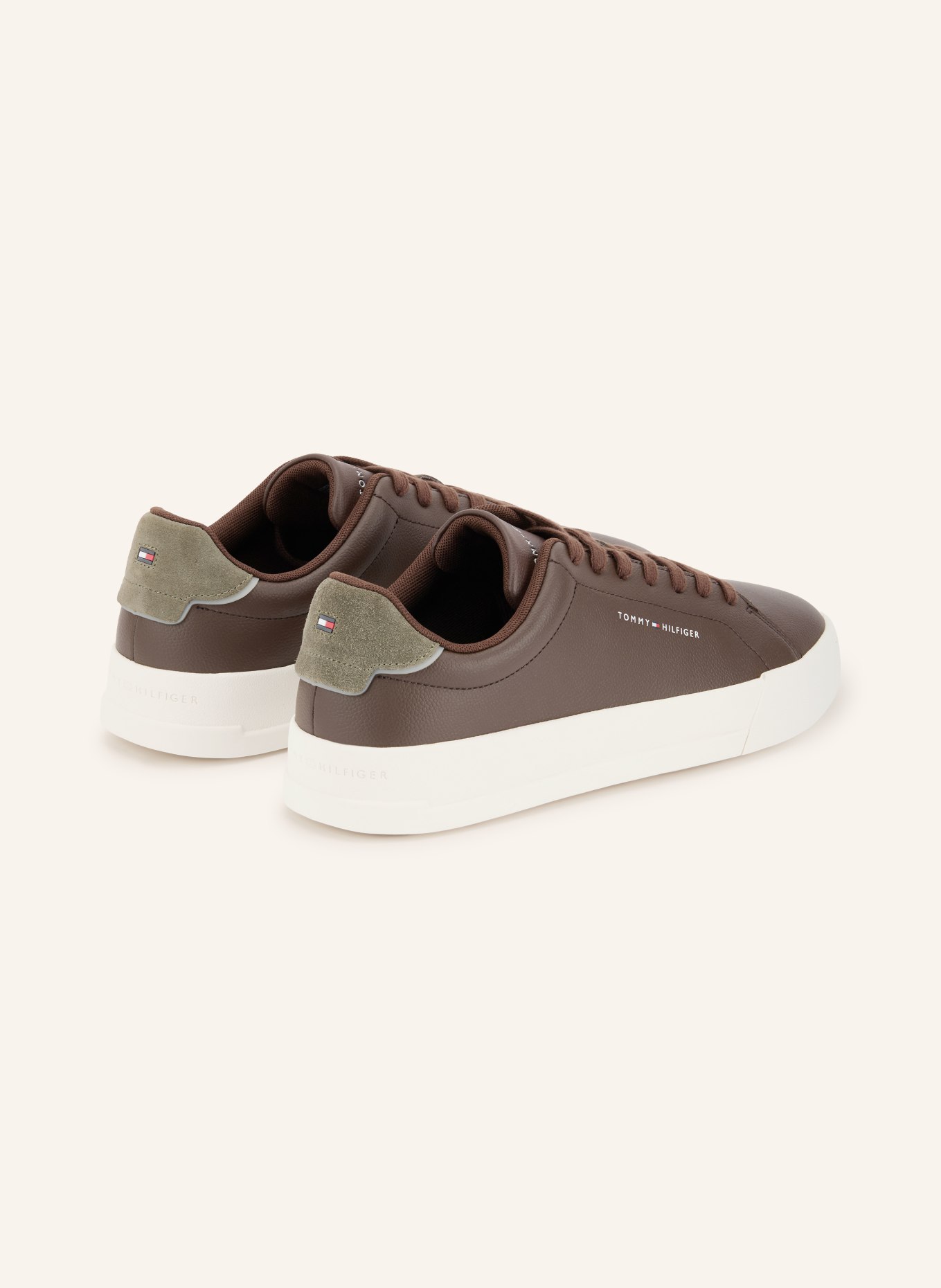 TOMMY HILFIGER Sneaker: DUNKELBRAUN / OLIV