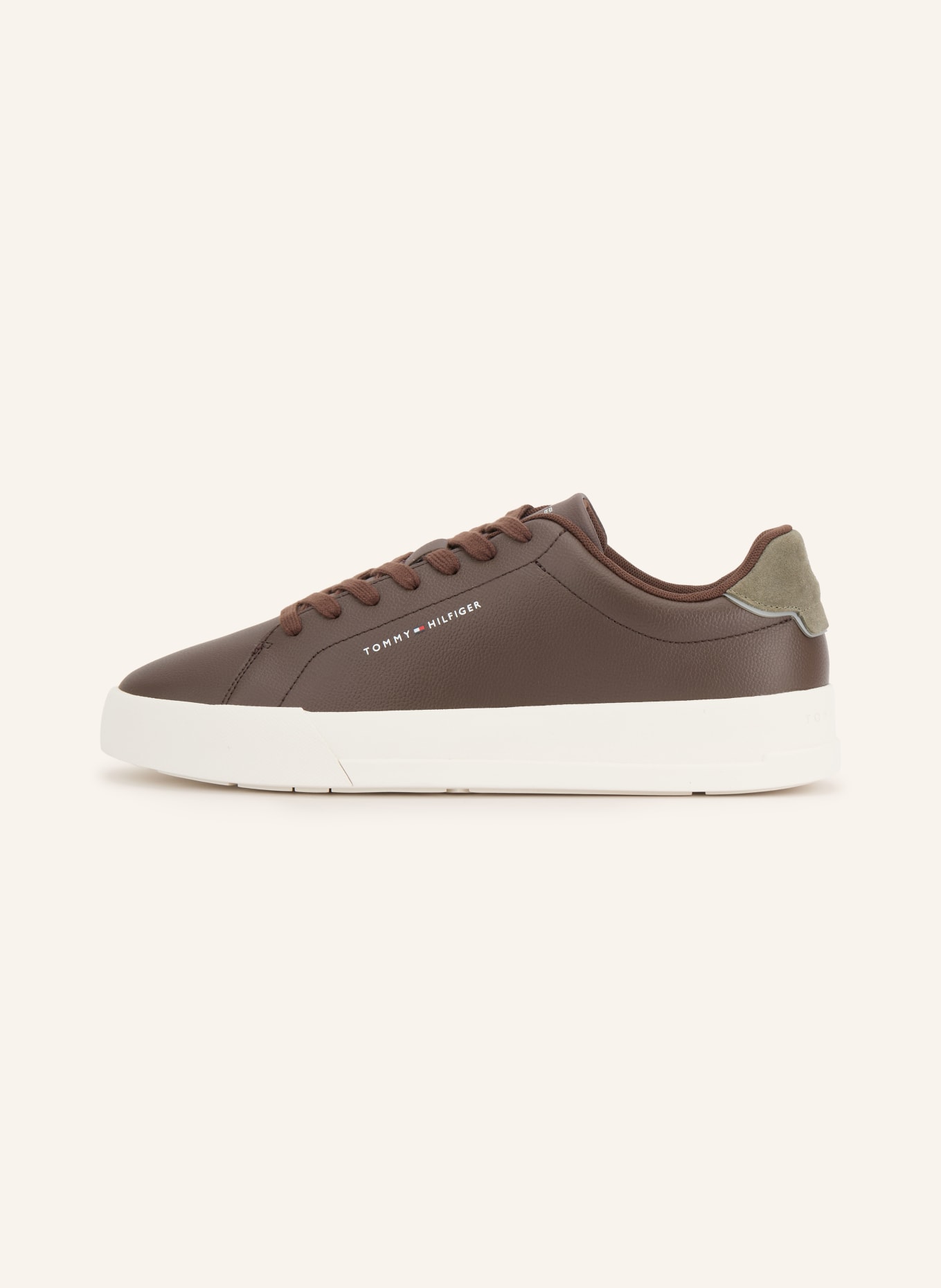 TOMMY HILFIGER Sneaker: DUNKELBRAUN / OLIV