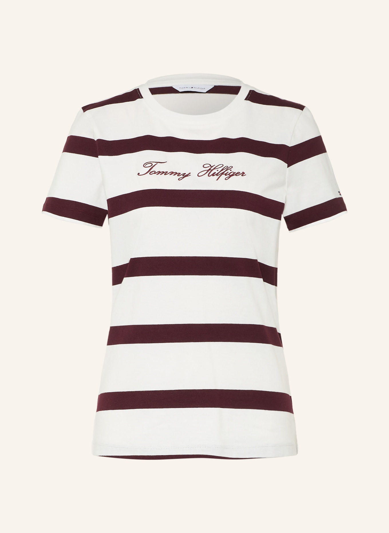 TOMMY HILFIGER Tričko: REŽNÁ / TMAVĚ FIALOVÁ
