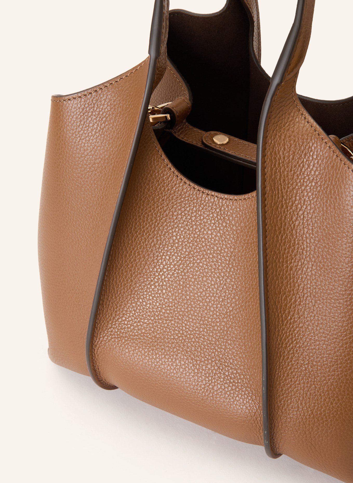 TOD'S Shopper T TIMELESS SMALL mit Pouch: CAMEL / GOLD