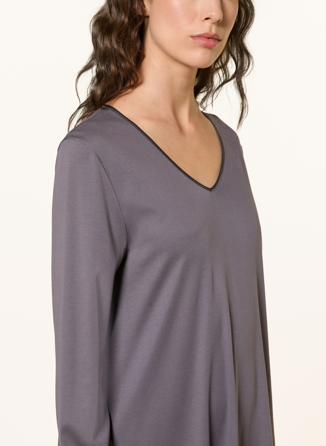 HANRO Nachthemd COTTON SILK: DUNKELGRAU
