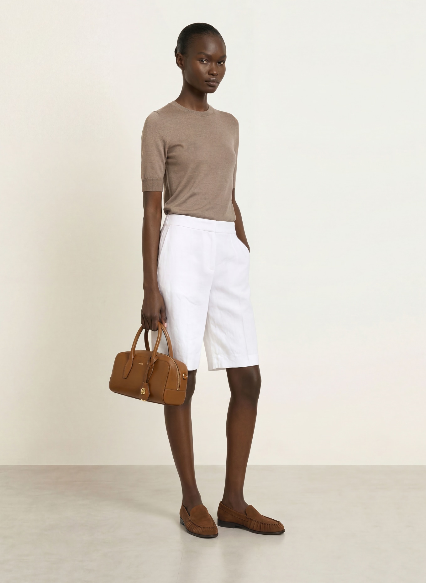BOSS Strickshirt FARBELLA: BRAUN
