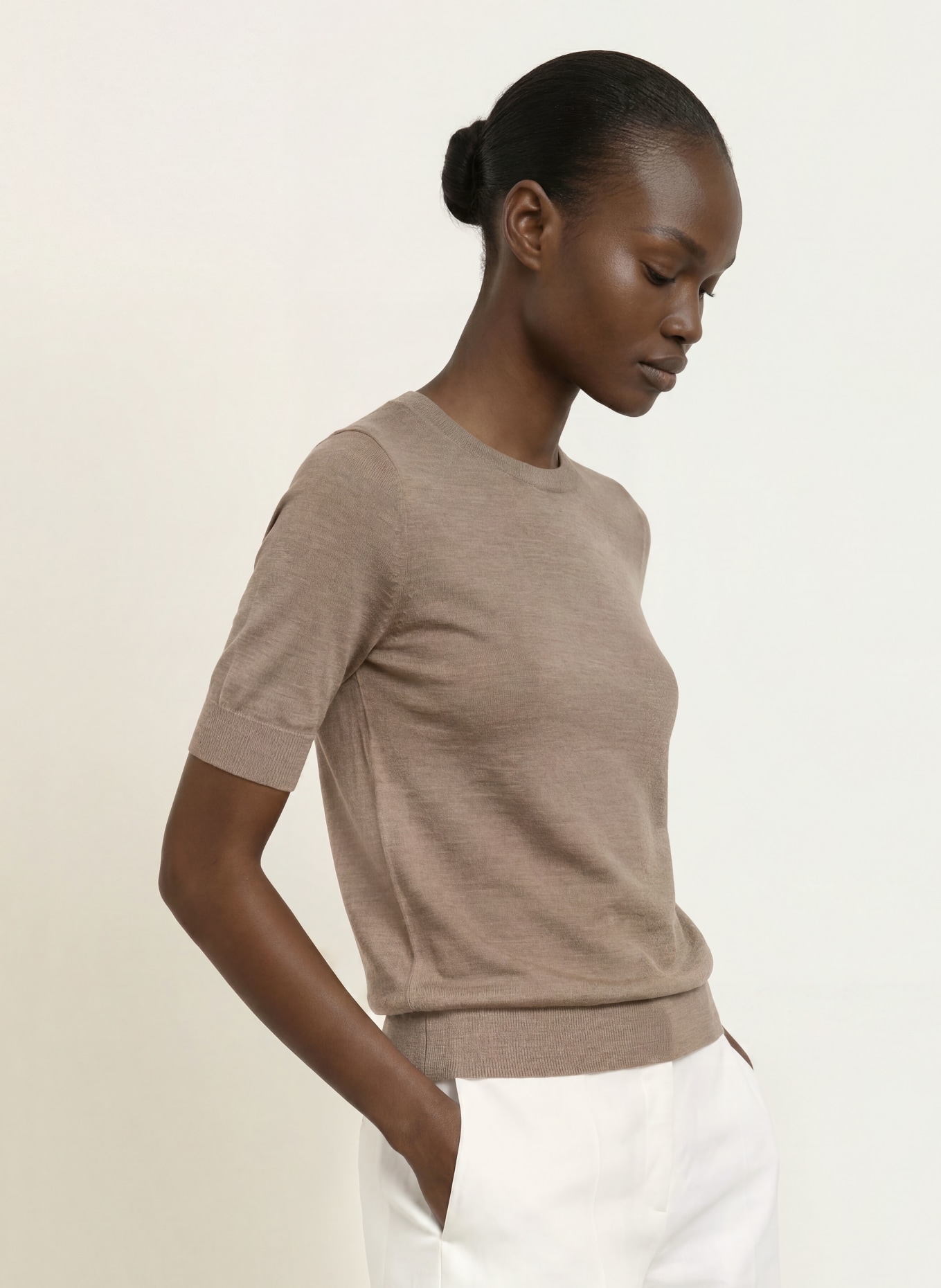 BOSS Strickshirt FARBELLA: BRAUN