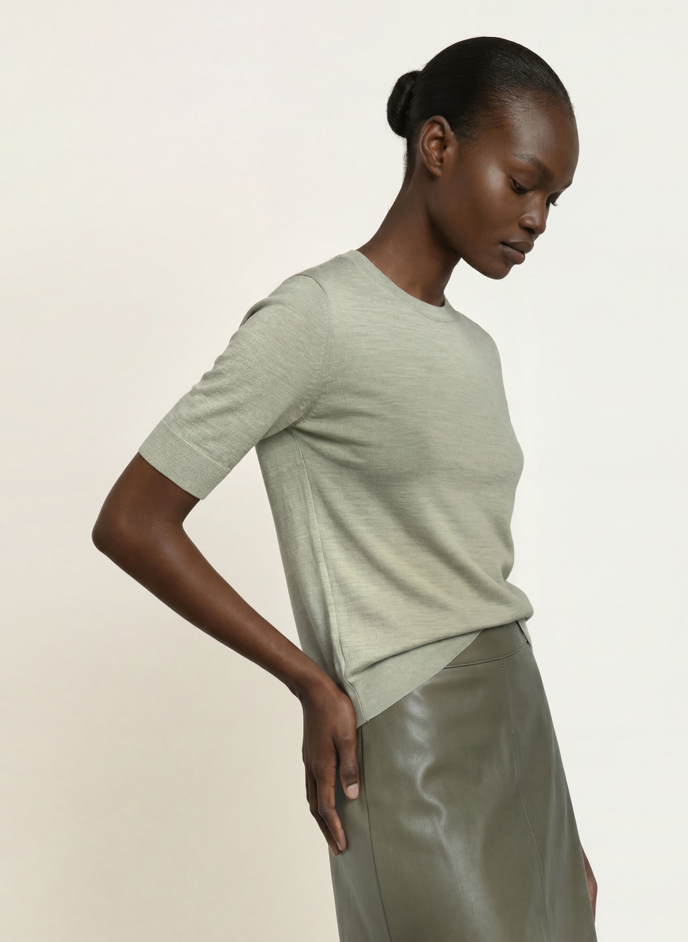 BOSS Strickshirt FARBELLA: HELLGRÜN
