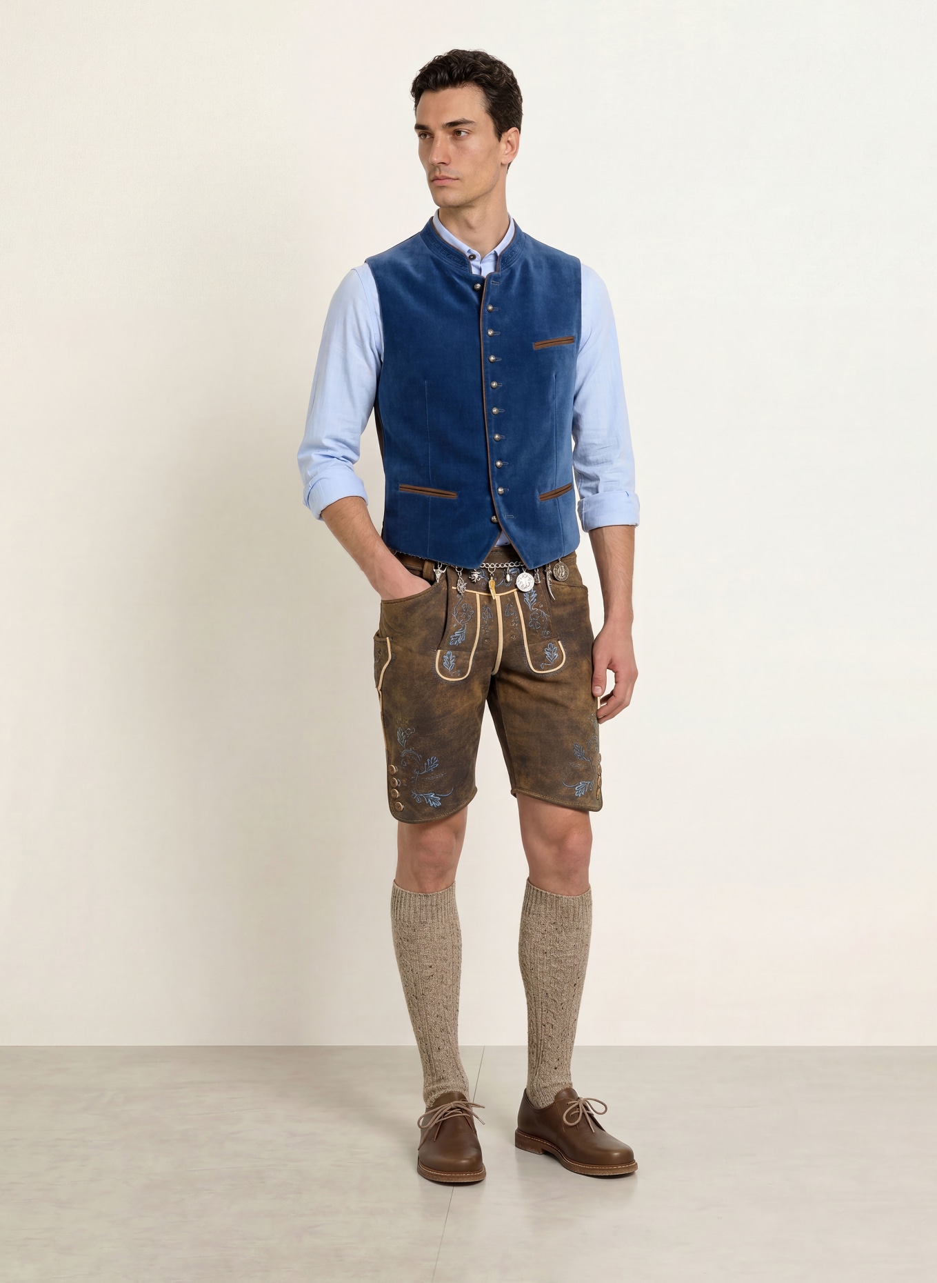 OLYMP Trachtenhemd Casual regular fit: HELLBLAU