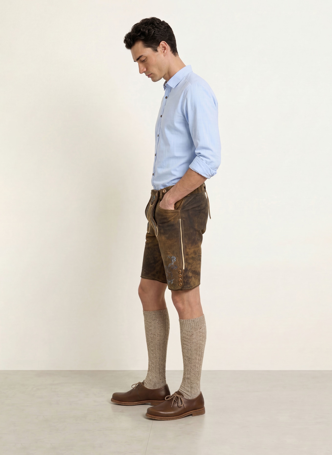 OLYMP Trachtenhemd Casual regular fit: HELLBLAU