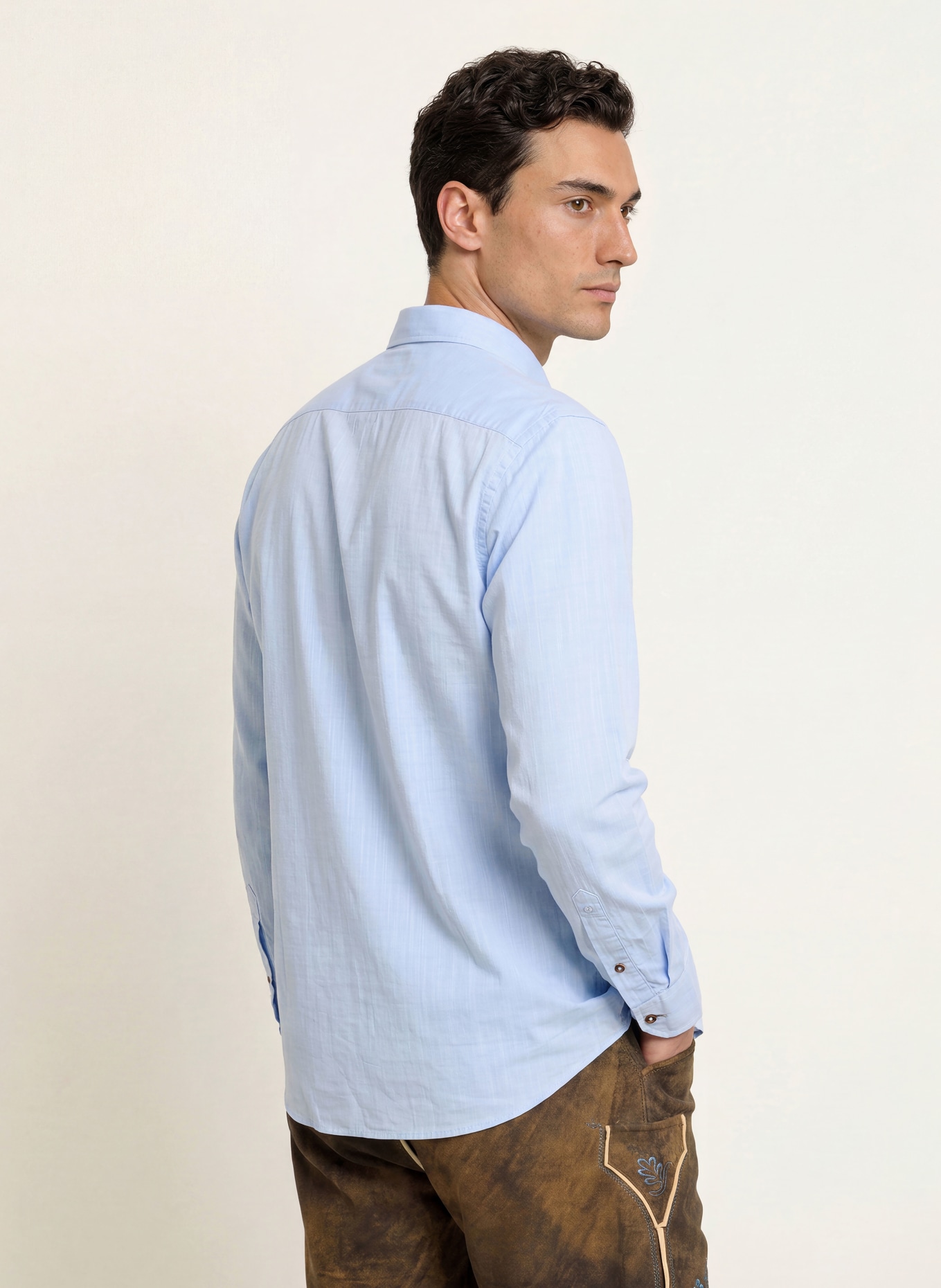 OLYMP Trachtenhemd Casual regular fit: HELLBLAU