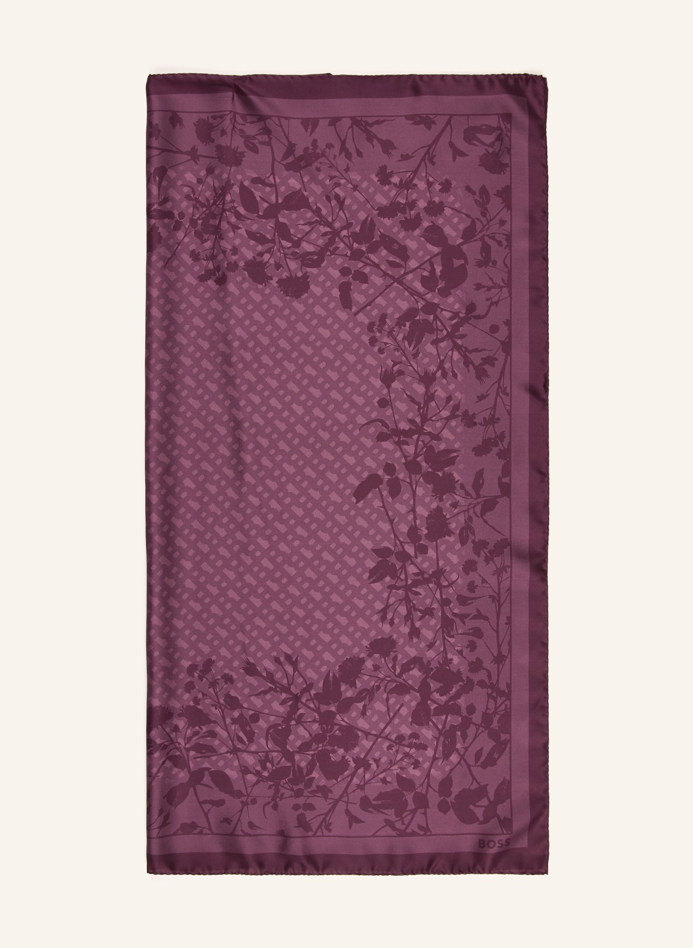 BOSS Silkesscarf LAINY: MÖRKLILA / LILA