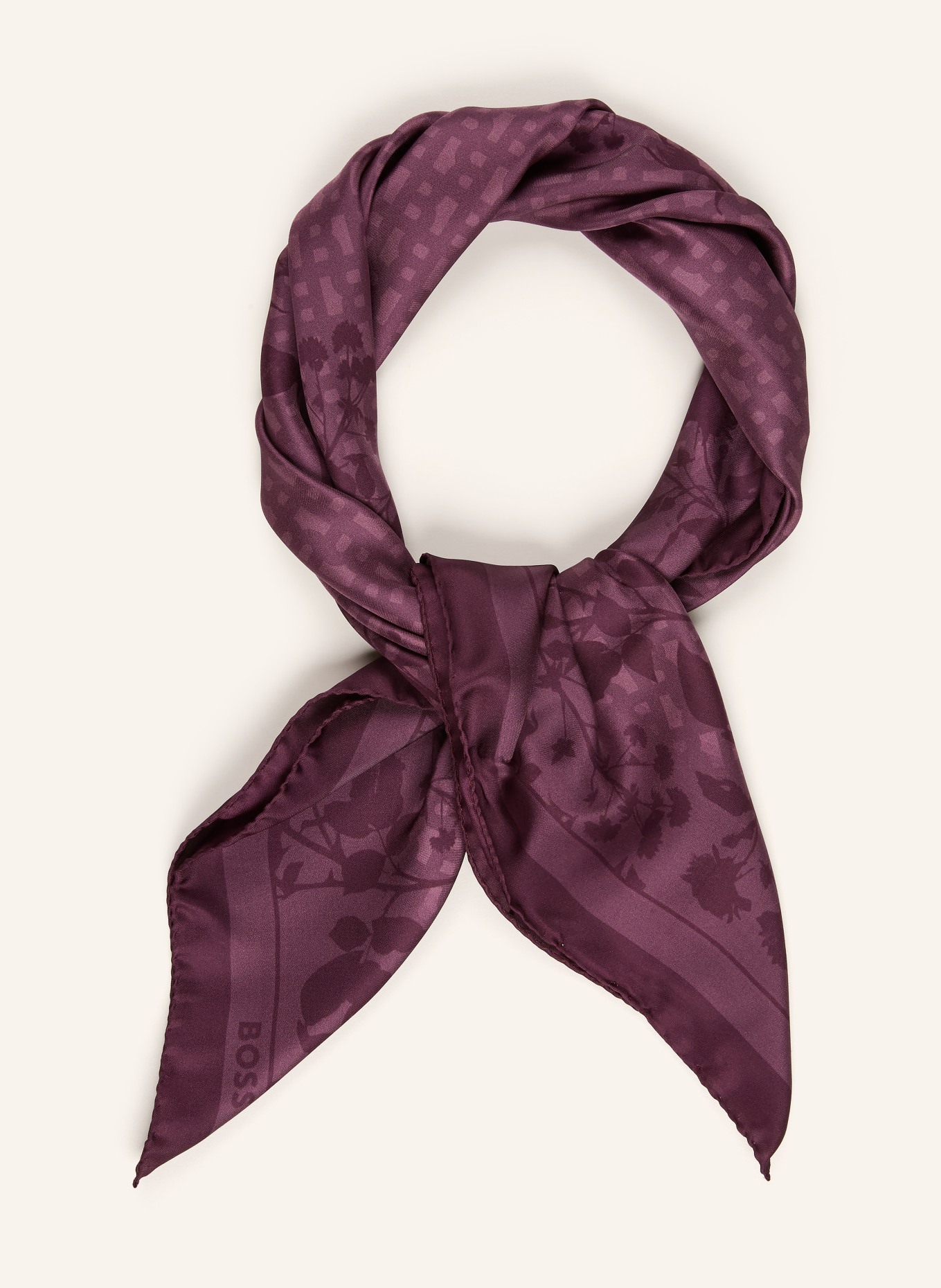 BOSS Silkesscarf LAINY: MÖRKLILA / LILA