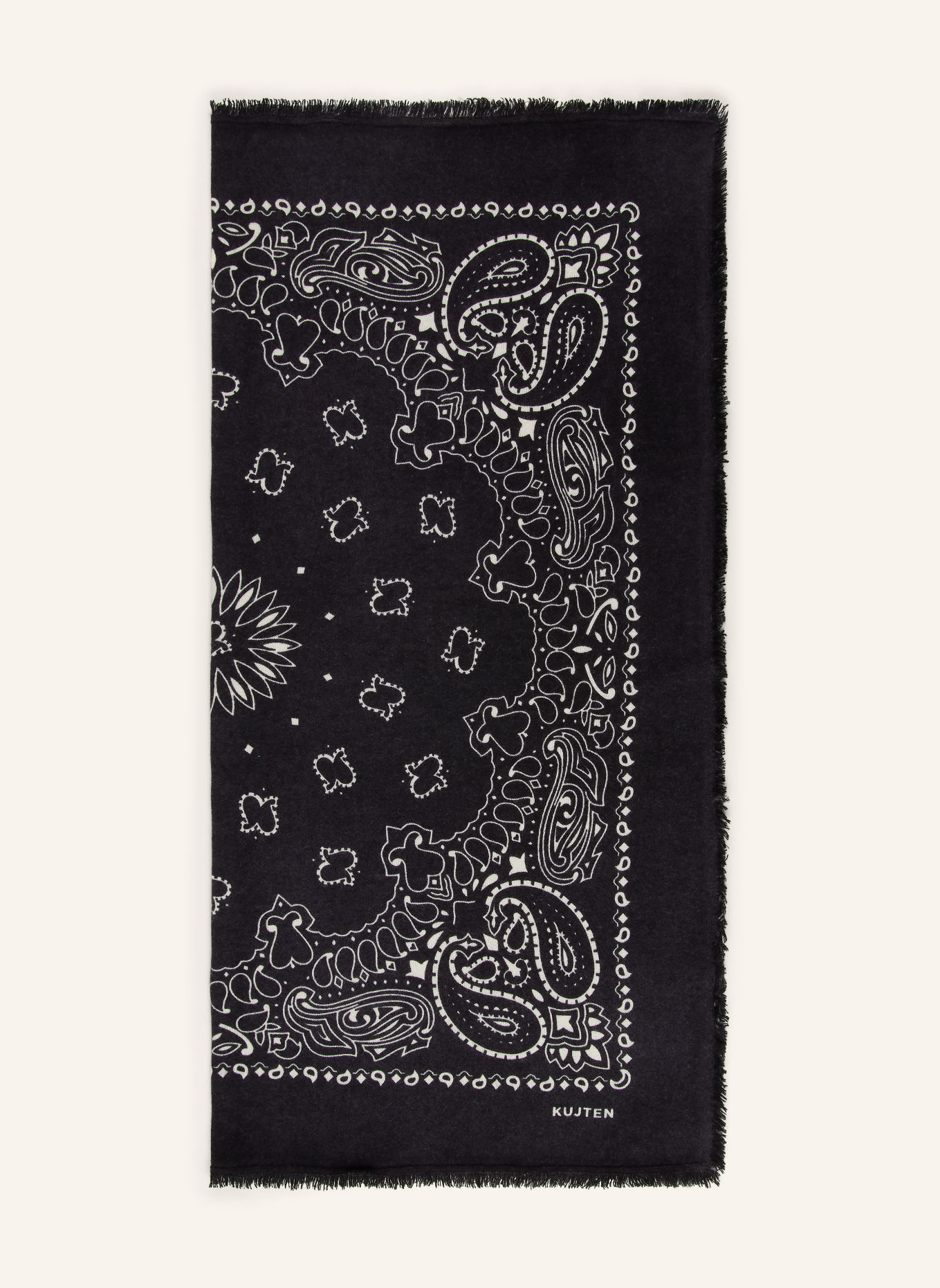 KUJTEN Cashmere-Tuch HACHIKO: SCHWARZ / WEISS