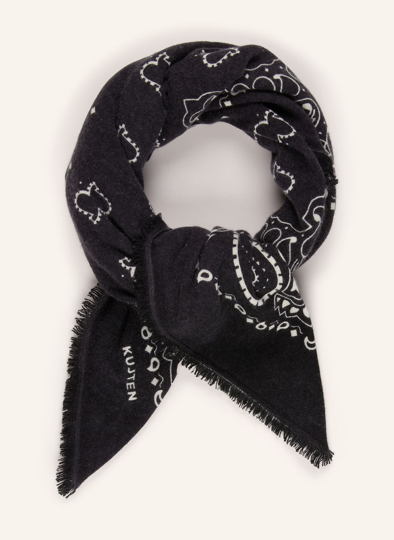 KUJTEN Cashmere-Tuch HACHIKO: SCHWARZ / WEISS